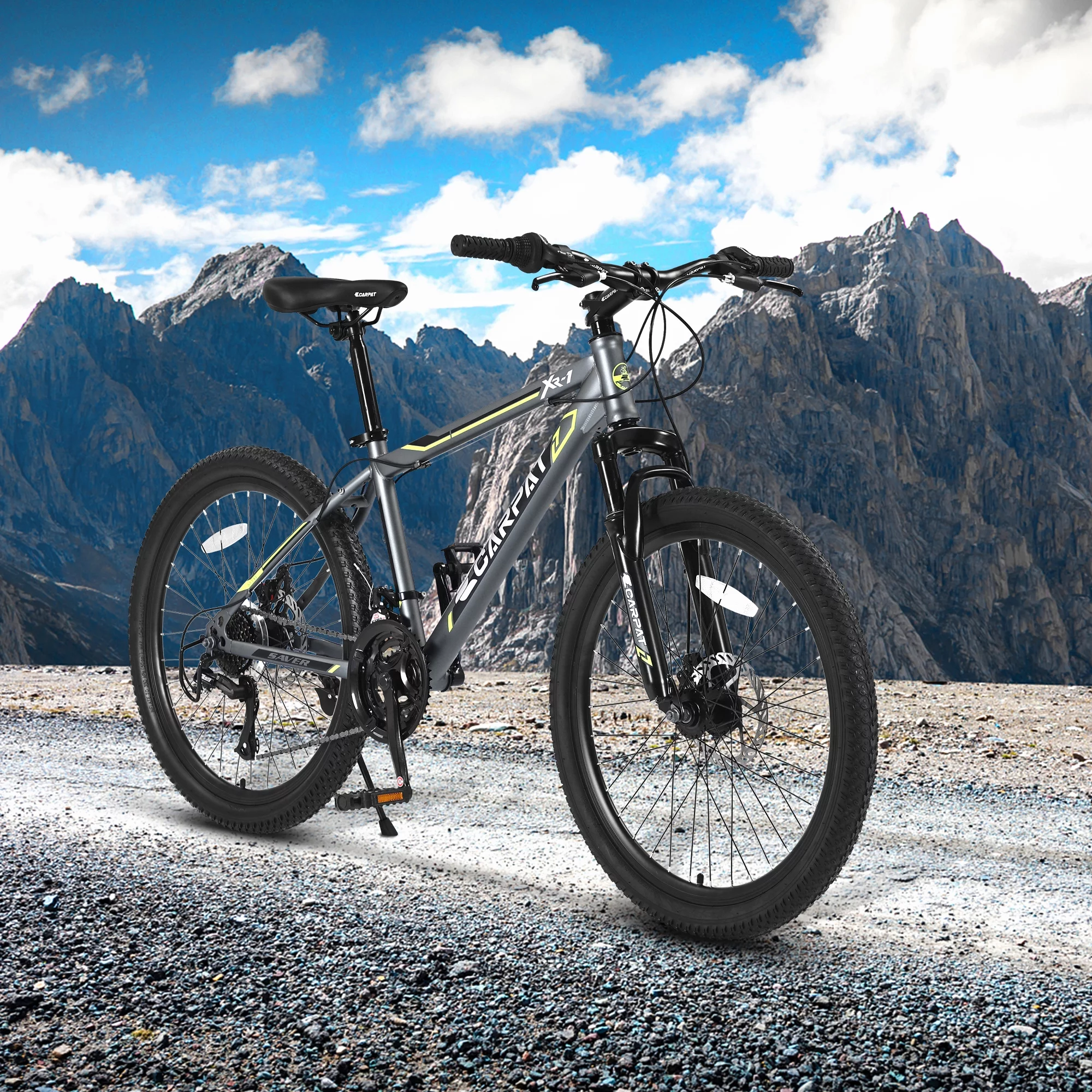 24 inch Kids Bike for Boys Girls, Kids Mountain Bike with Disc Brakes 21 Speed - Womvr