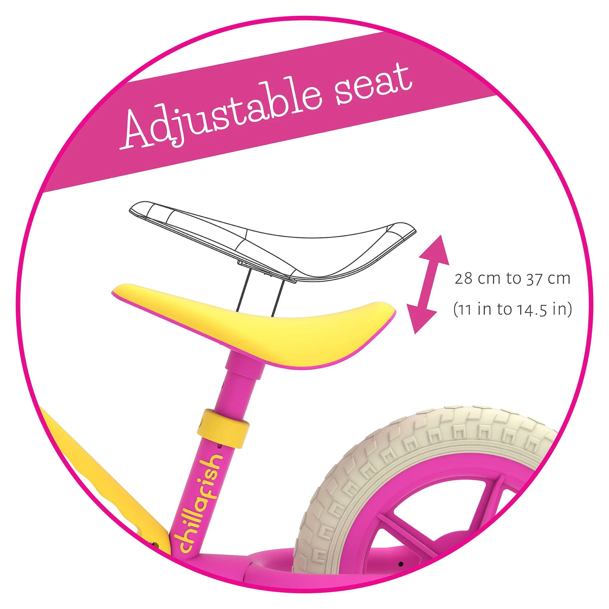 Chillafish Charlie lightweight toddler balance bike with carry handle, adjustable seat and handlebar, puncture-proof 10-inch wheels, for kids 18-48 months, Red - Womvr