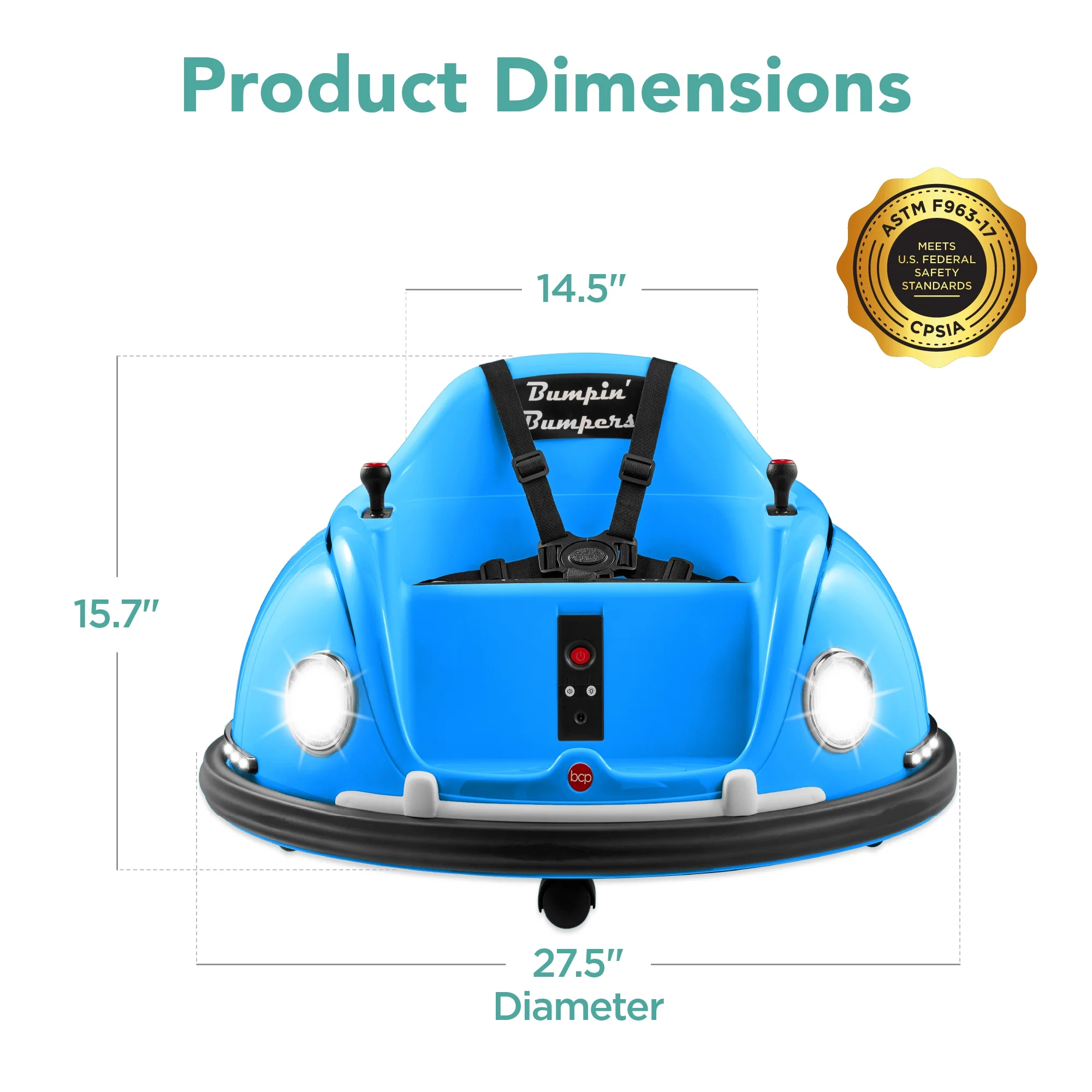 Best Choice Products 6V Kids Ride On Bumper Car Toy w/ Remote Control, Harness, Lights, 360 Degree Spin - Pink - Womvr