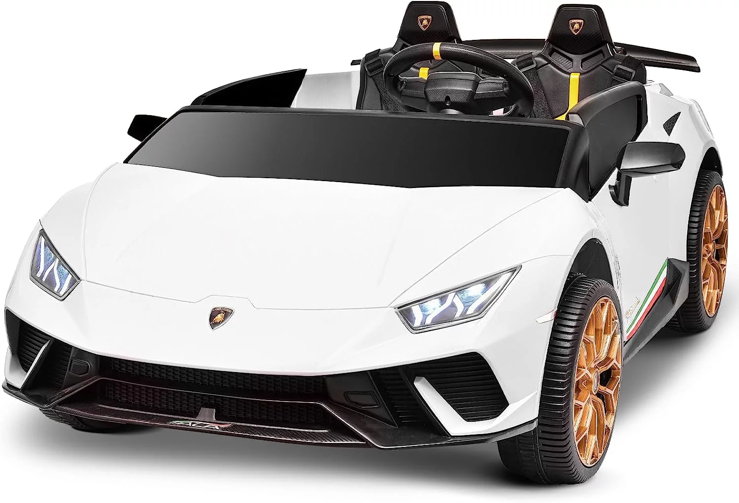 Blitzshark 24 V 2 Seater Kids Ride on Car Licensed Lamborghini Powerful 4WD, with 7AH Battery, Remote Control, Pink - Womvr