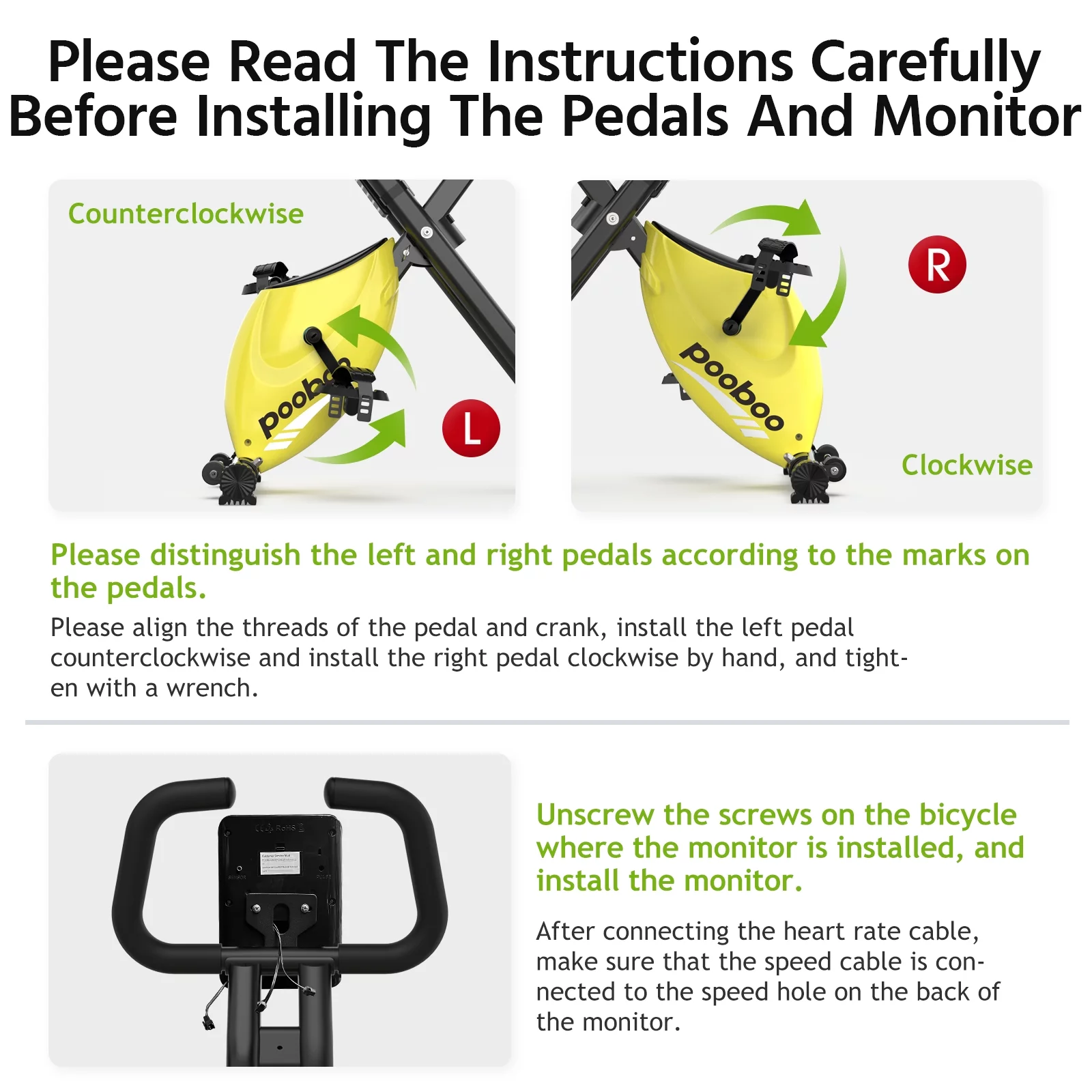 Pooboo 4in1 Folding Exercise Bike Indoor Cycling Bike Stationary Magnetic x Bike Gym Workout 300lb - Womvr