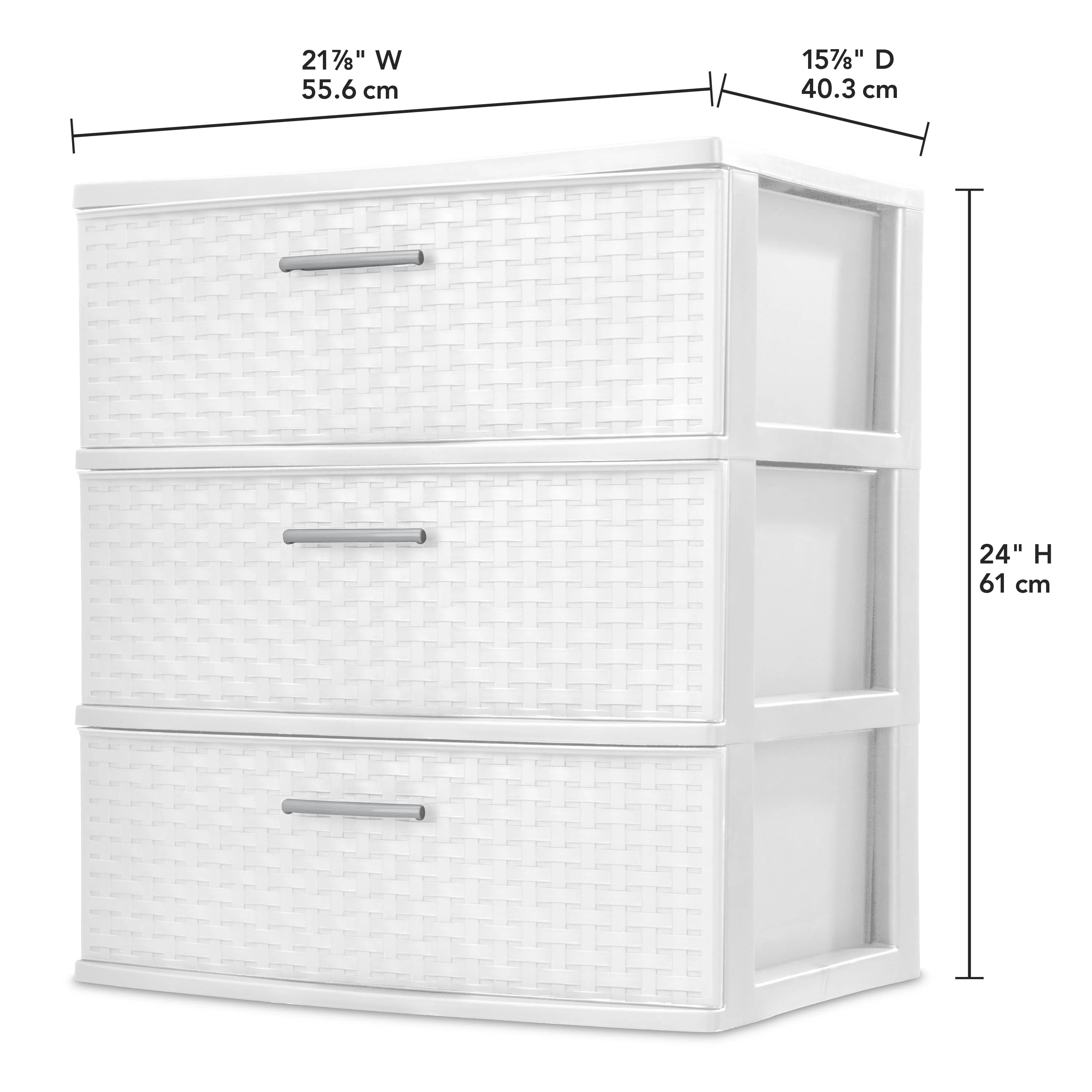 Sterilite 3 Drawer Wide Weave Tower White - Womvr