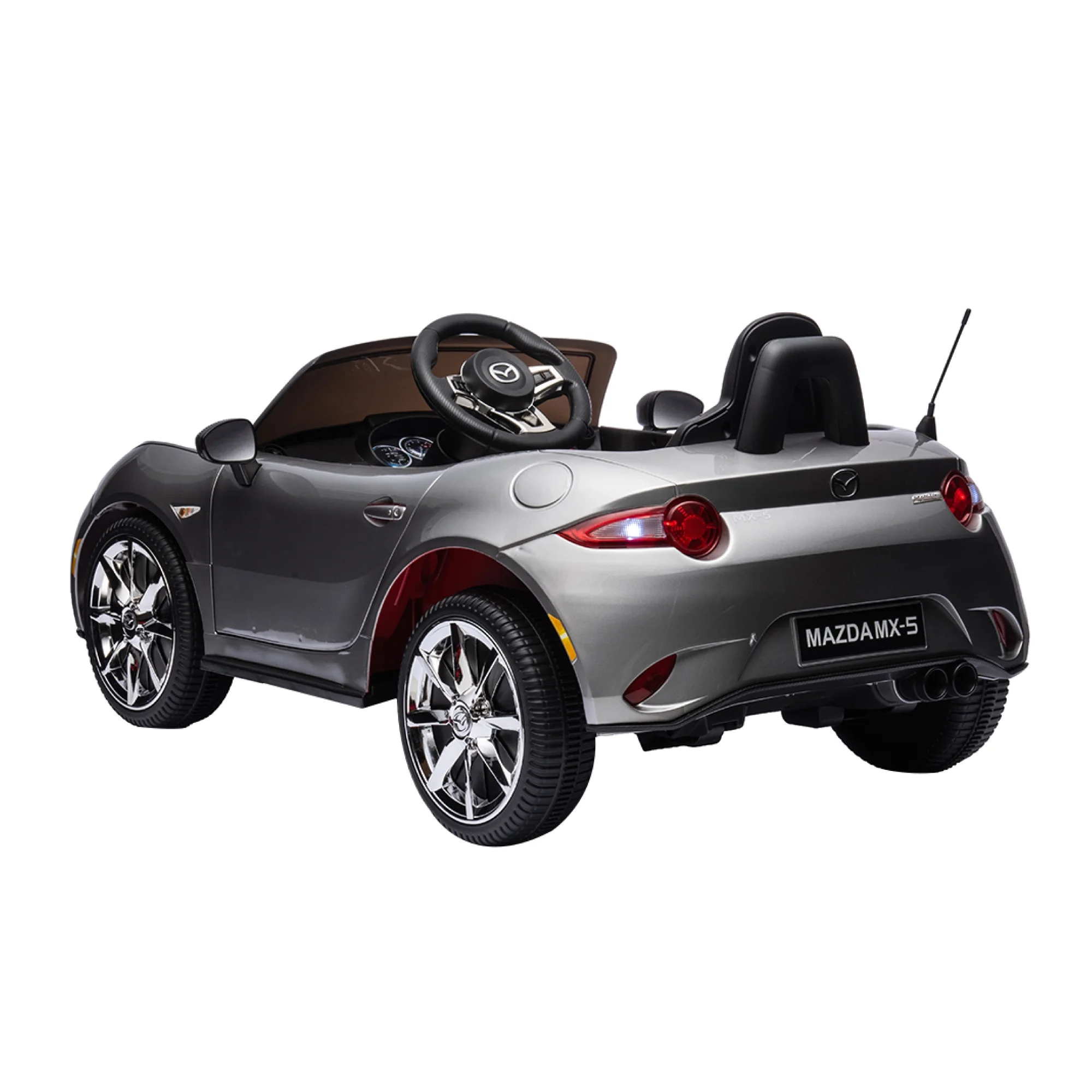 12V Ride On Powered Wheels Car Mazda Licensed MX-5 Electric Car for Kids w/ Parental Remote Control LED Lights Bluetooth Music - Womvr