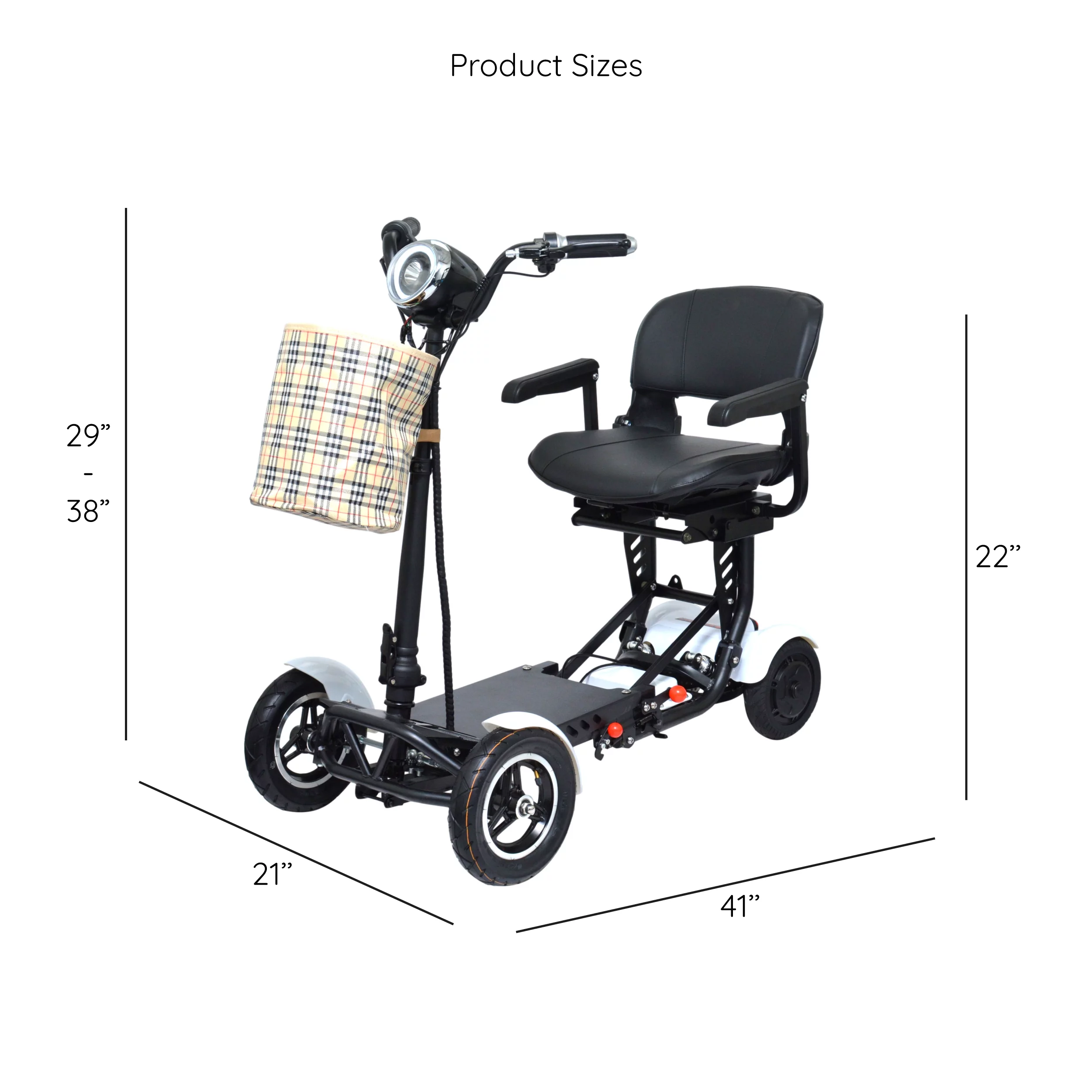 Bangeran Electric Medical Scooter, Powerful Li-on Battery Large Seat, Up to 12 Miles - Silver - Womvr