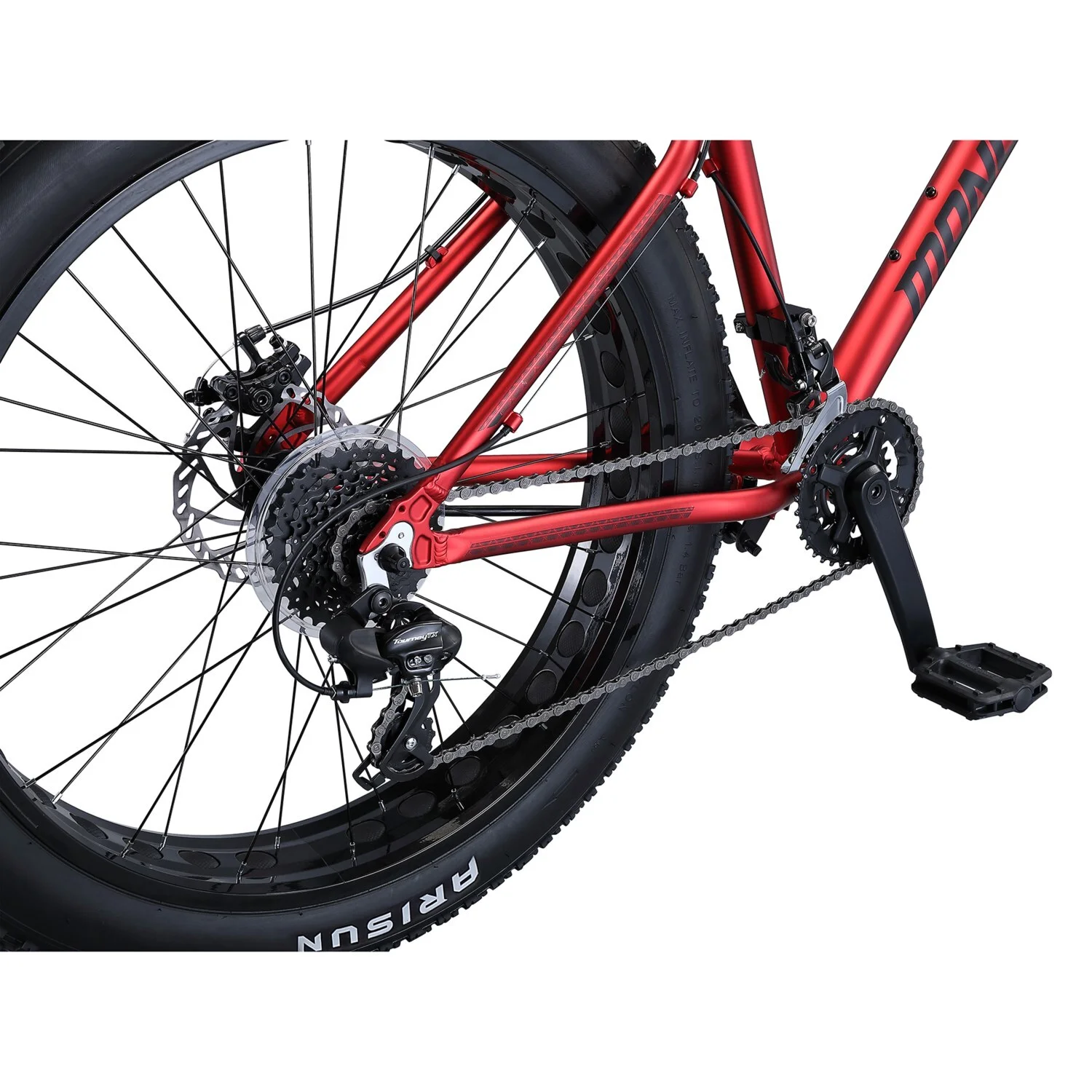 Mongoose Argus TRX Fat Tire Mountain Bike, 26-Inch Wheels, 16 Speeds, Red - Womvr
