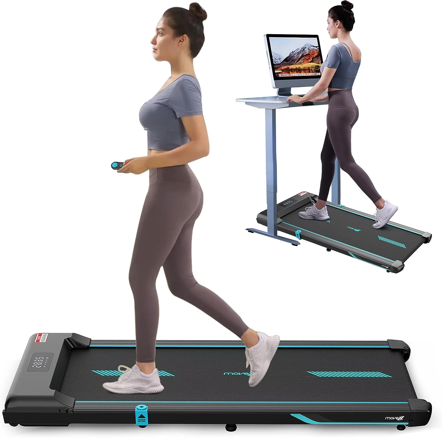 Superjoe Folding Treadmill 1.5HP Foldable Compact 220 LB Capacity Walking Running Exercise Machine for Home Office, Installation-Free - Womvr