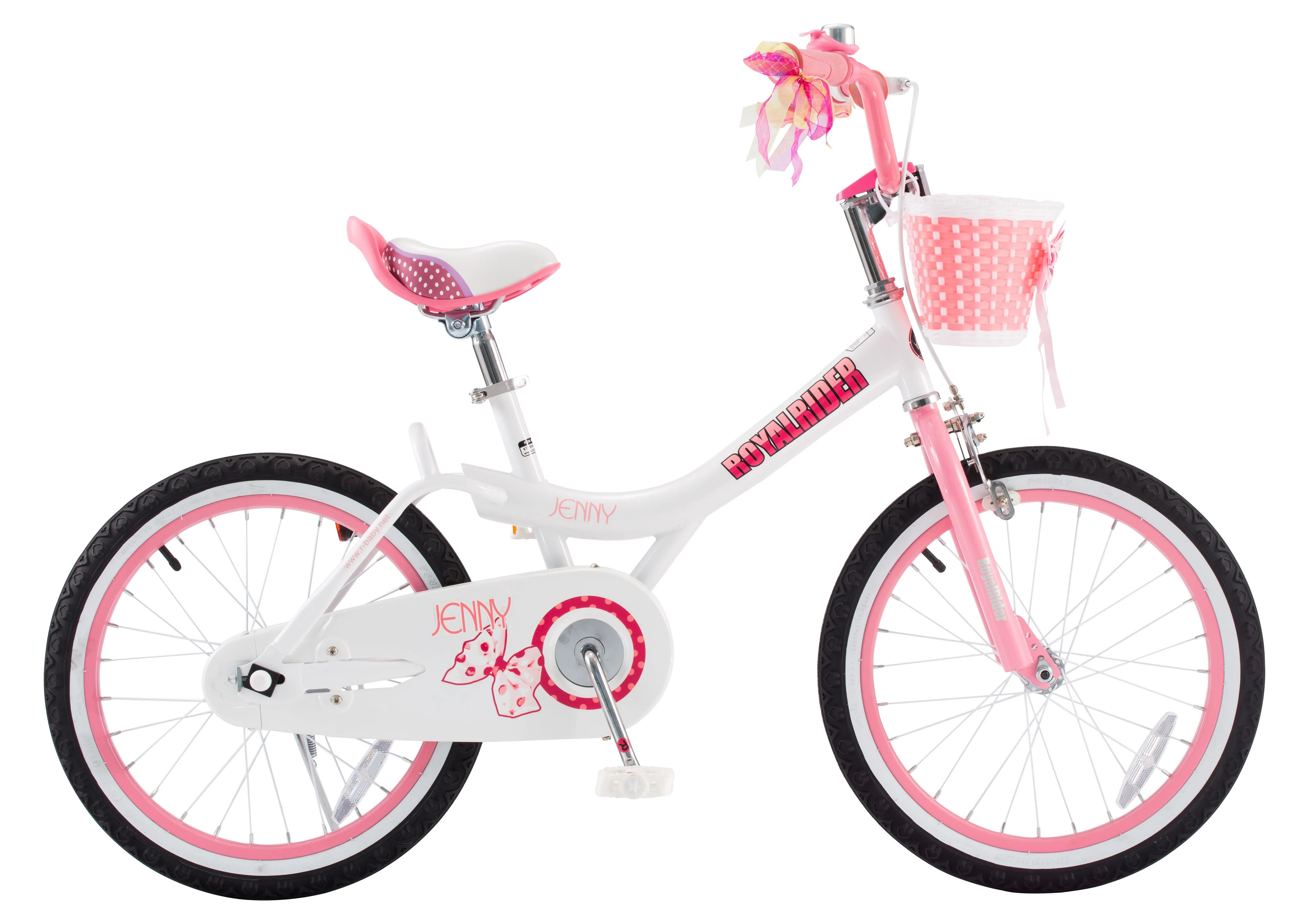 RoyalBaby Jenny Princess 18 inch Girl's Bicycle, White & Pink - Womvr