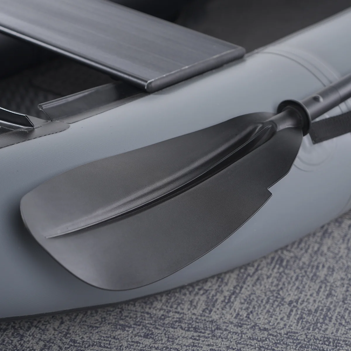 Inflatable Kayak Fishing Boat Set with Aluminum Alloy Seat, Pump, Paddle, Repair Kit, and Fin - Durable PVC Construction - Lightweight Design - Ideal for Fishing and Recreation - Grey - Womvr