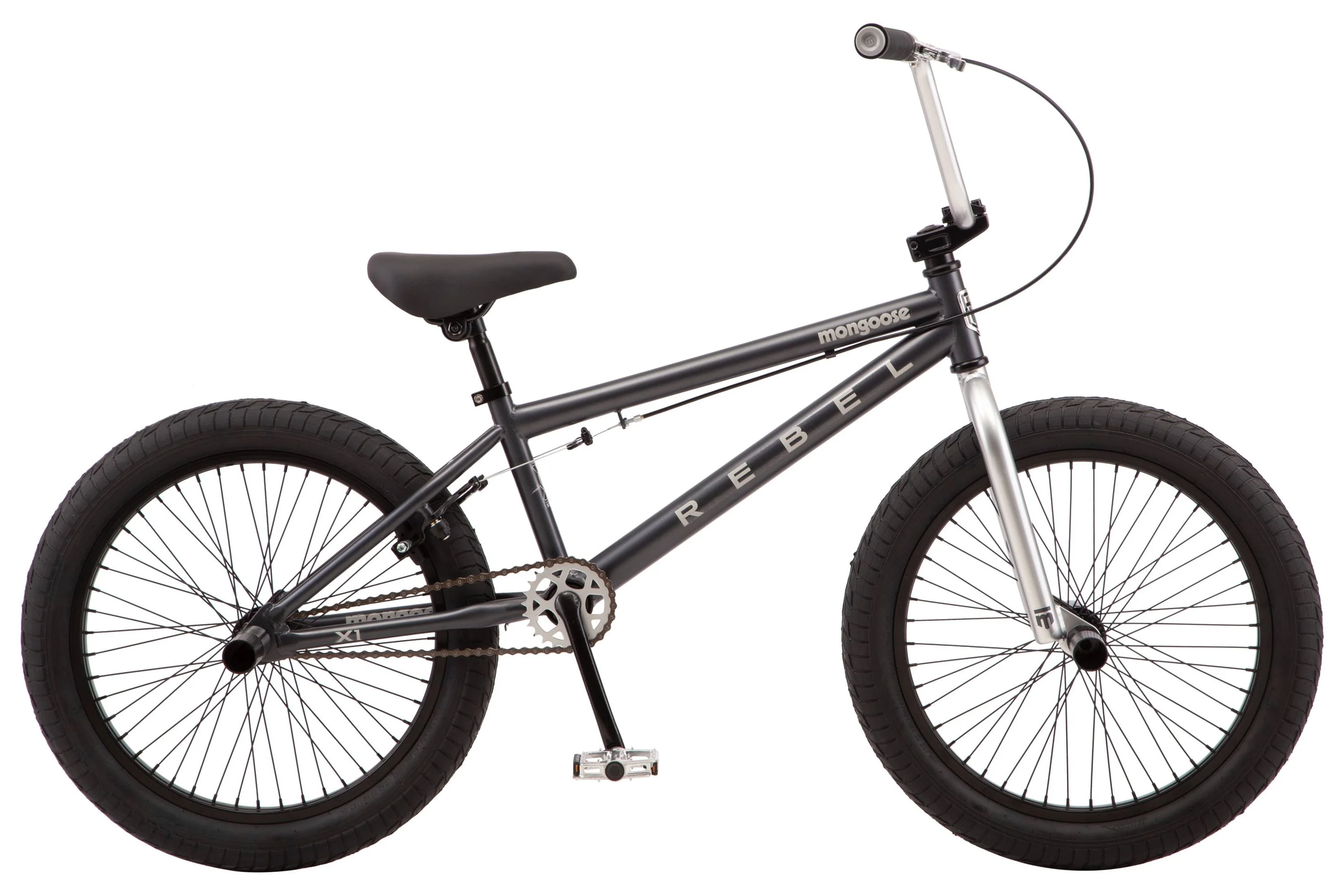 Mongoose Rebel X1 BMX Bike, 20in. Wheels, Boys/Girls, Gray - Womvr