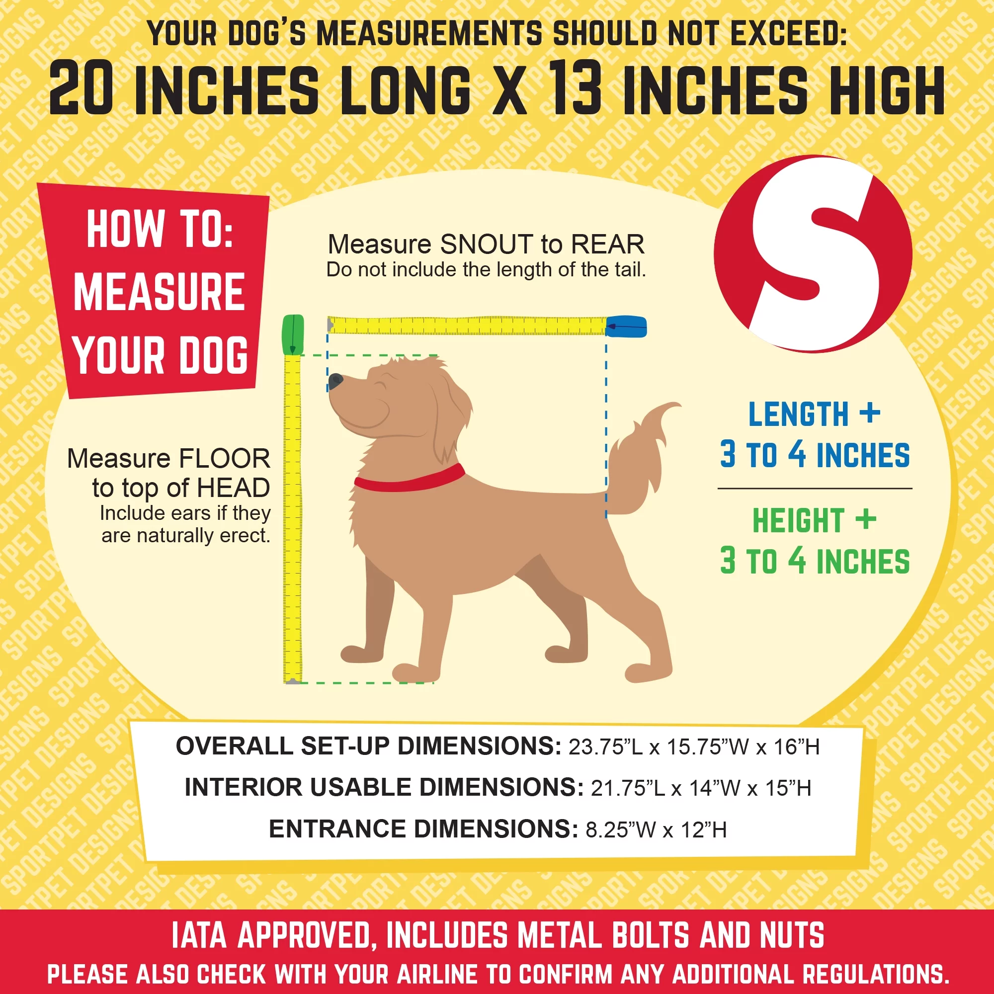 SportPet Designs Plastic Dog IATA Airline Approved Kennel Carrier, Medium, 1 Piece - Womvr