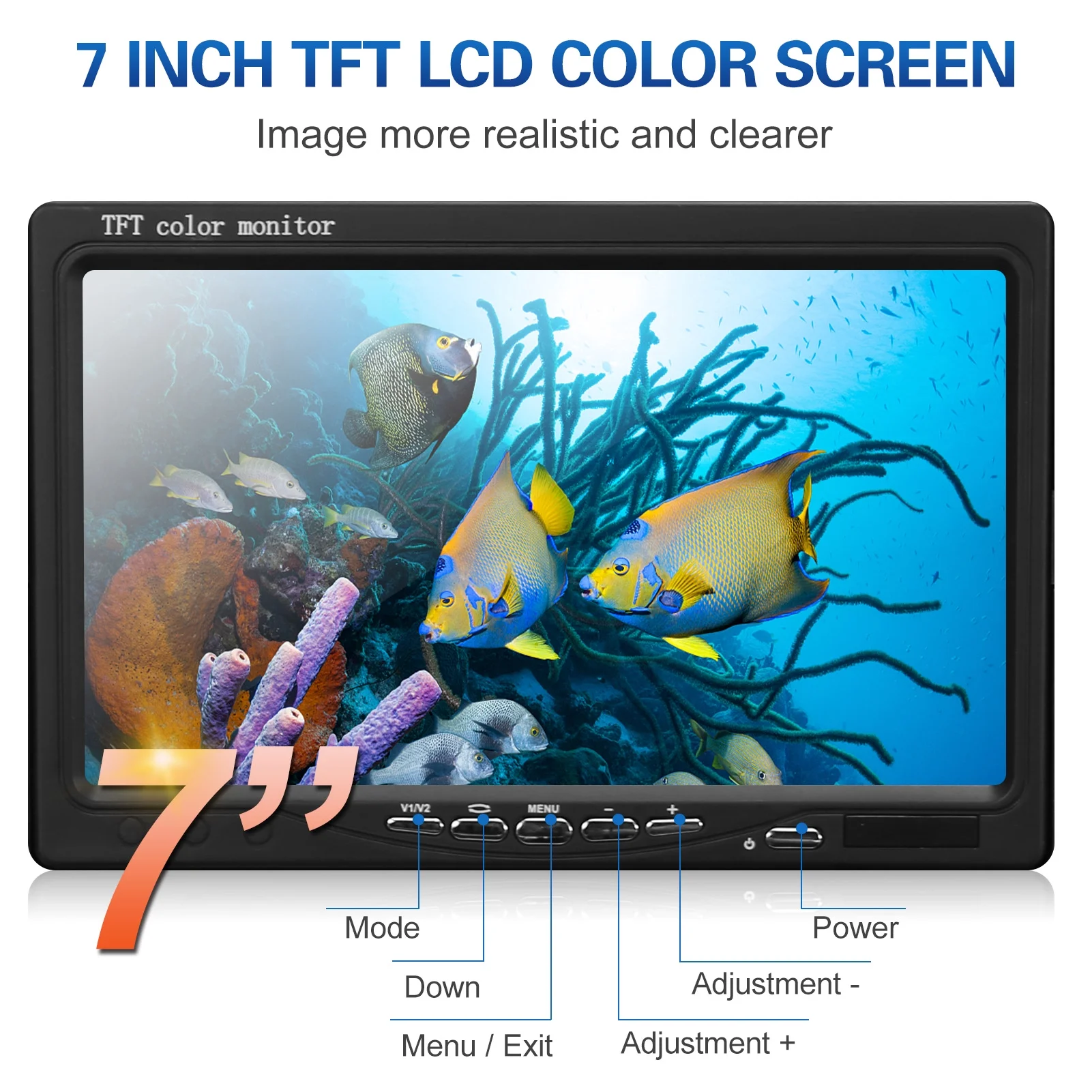 SYANSPAN 7 Inch 1200TVL Underwater Fishing Fish Finder 12 Infrared Lamps 15M for Ice Sea Fishing - Womvr