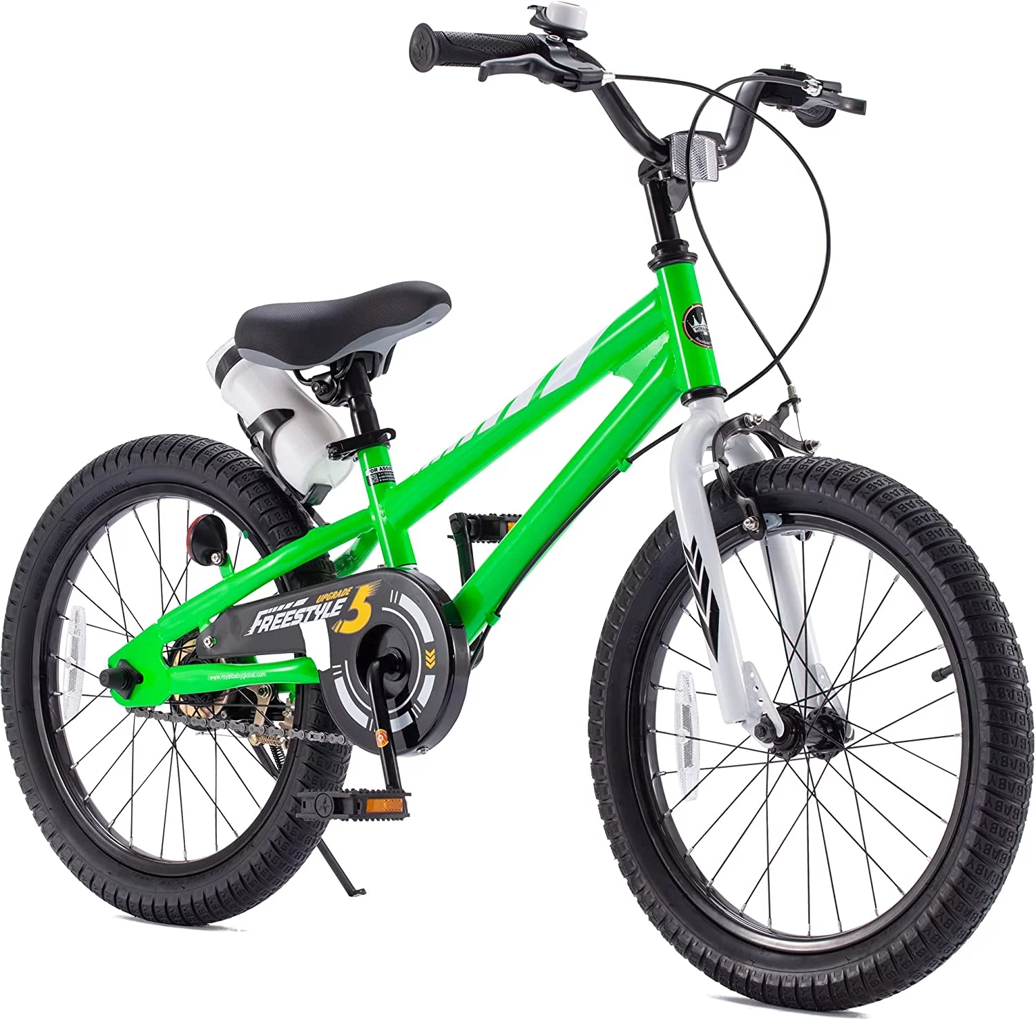 Royalbaby BMX Freestyle 18 In Kid's, Boys and Girls Bike with Two Hand Brakes, Blue - Womvr