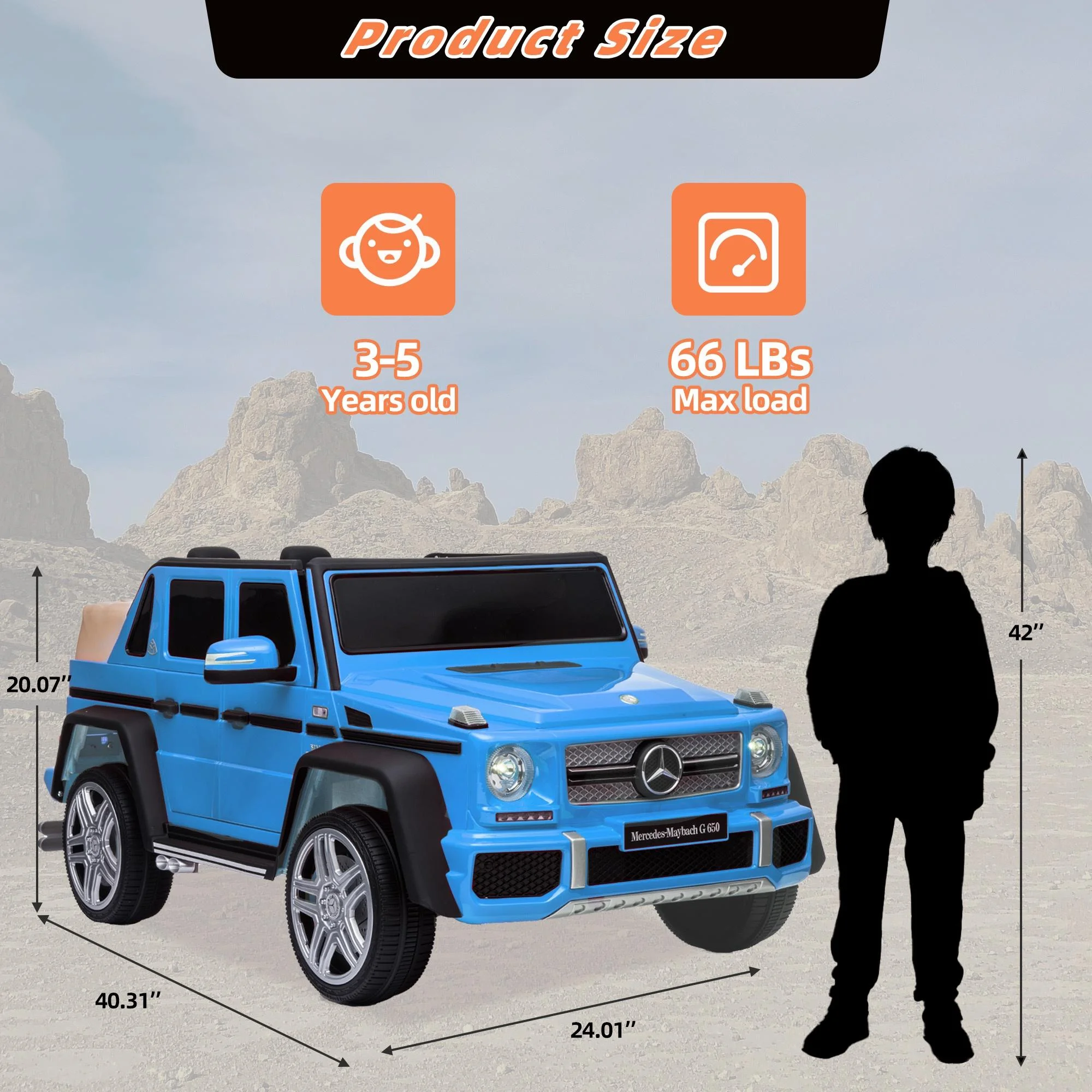 24V Ride on Car with Remote Control for Kids Mercedes Benz Ride on Car Toy for Boys and Girls 3-6 Years Old, Electric Vehicle, Bluetooth, LED Light, White - Womvr