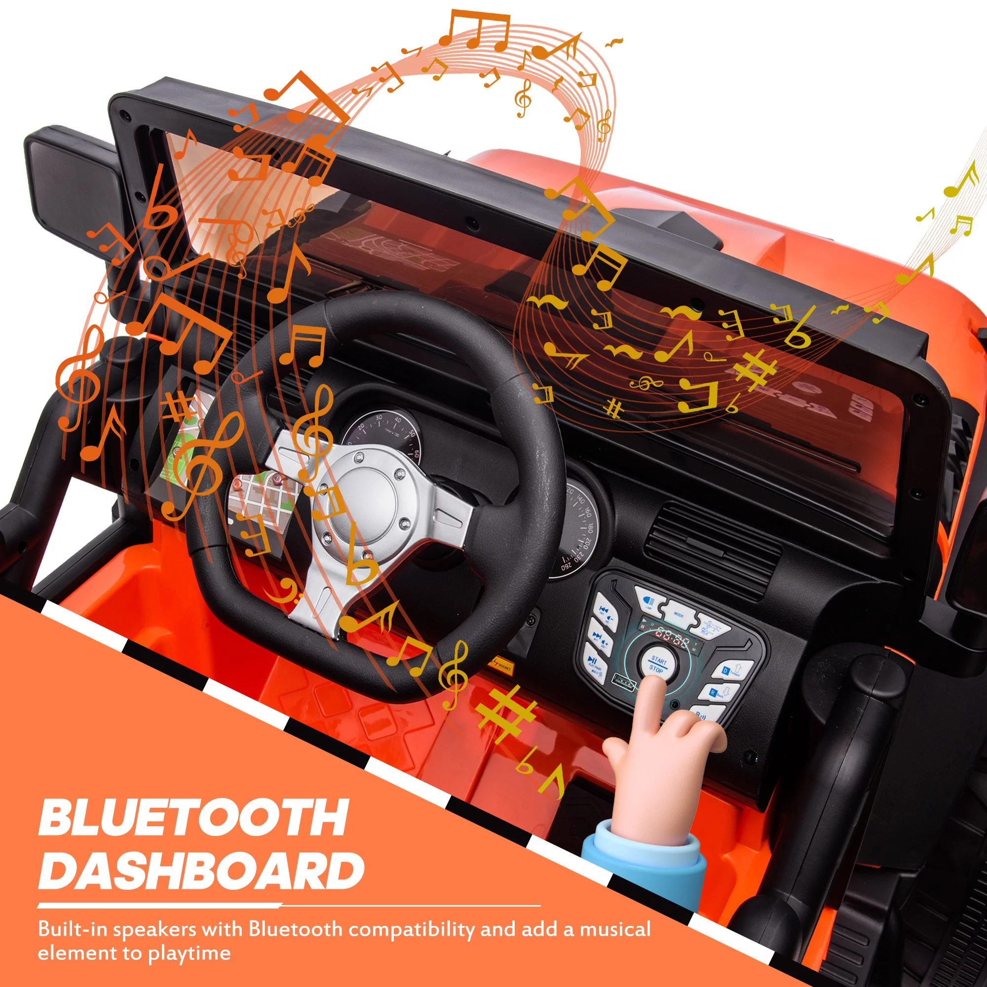 Outfunny 24V Kids Ride on Truck, 2-Seater Powered Ride on Toy Car with Remote - Womvr