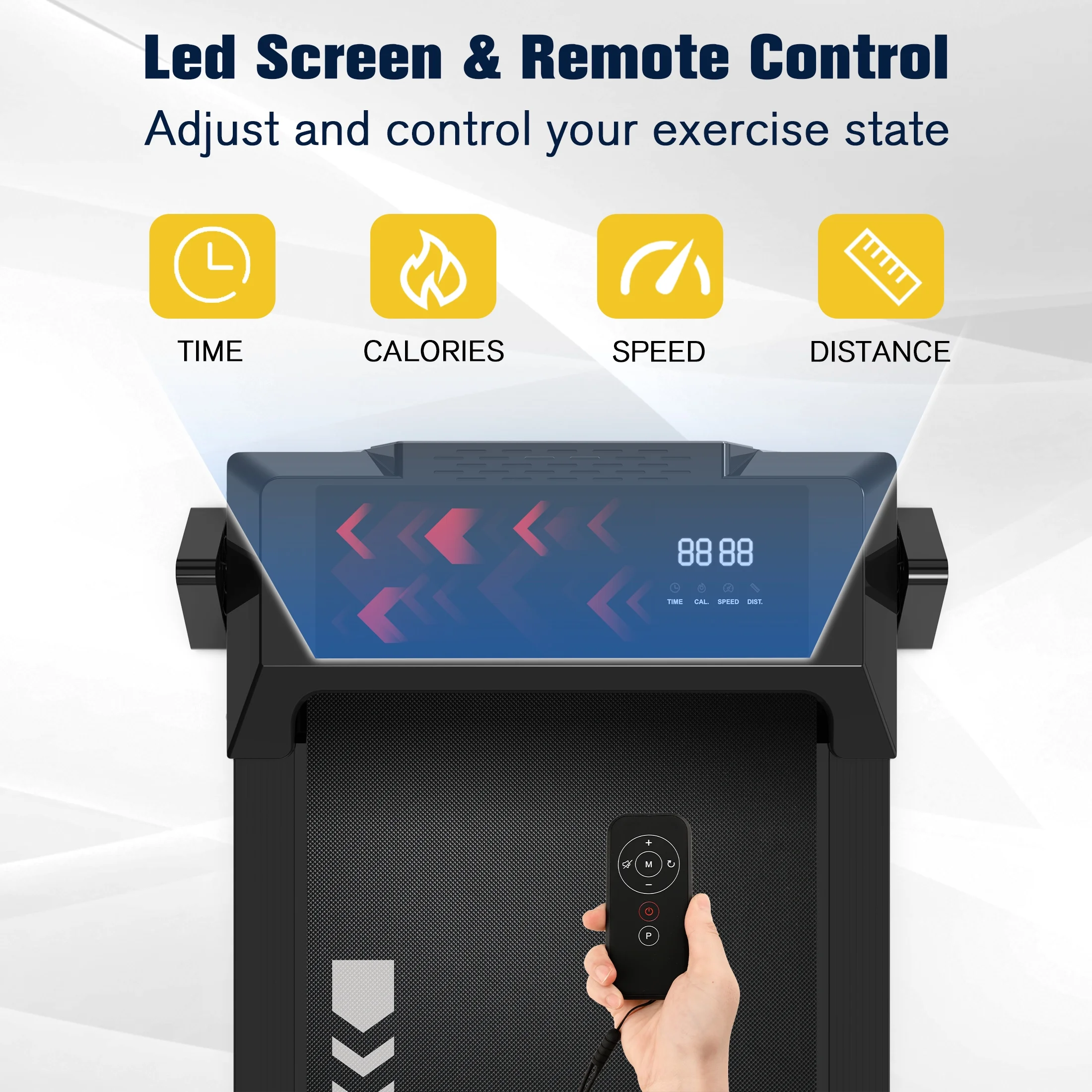 Incline Walking Pad Under Desk Treadmill Portable with Remote 265LBS 2.25HP Workout Fitness, Black - Womvr