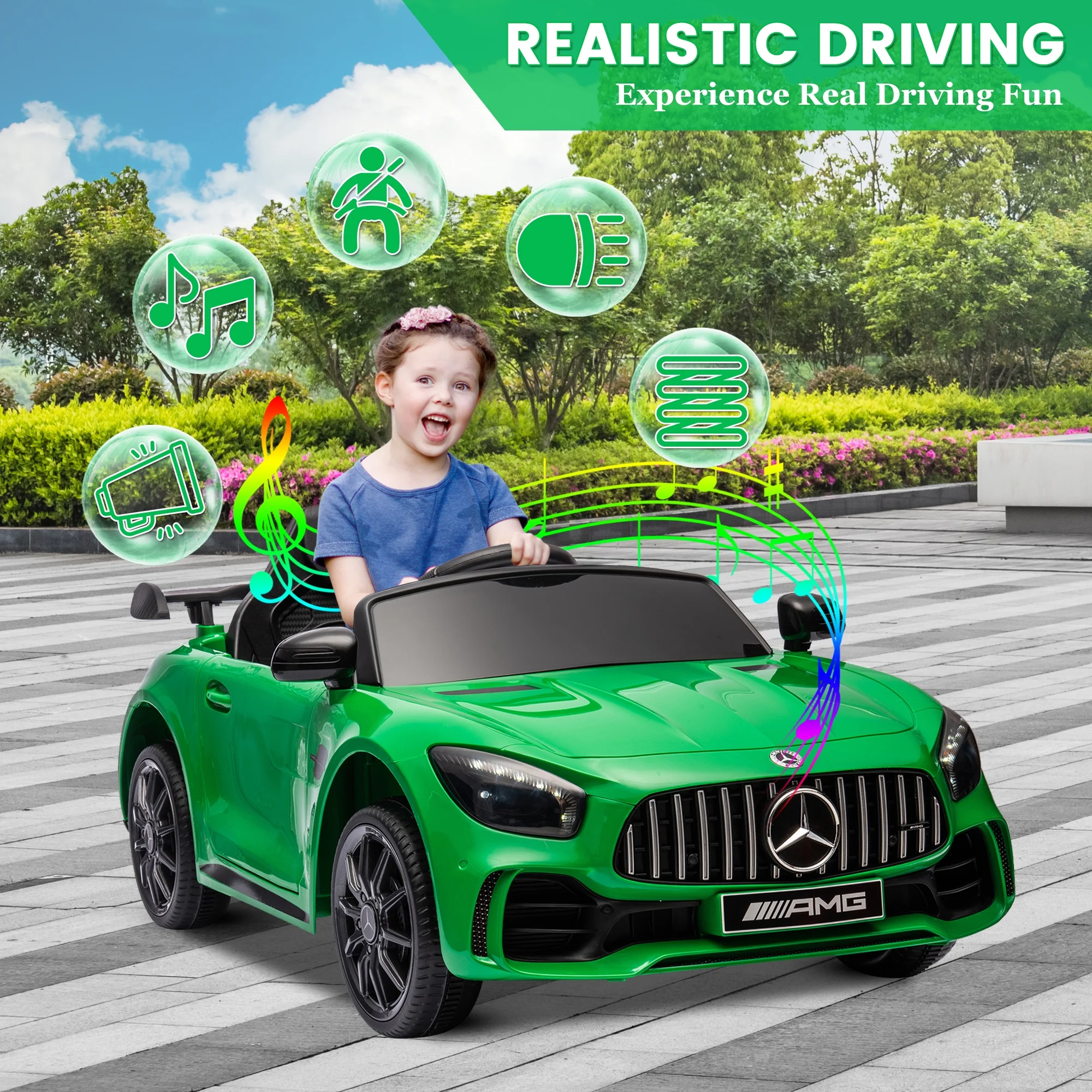 Seizeen 12V Kids Ride On Cars Battery Powered, Lamborghini Ride on Toy w/ Remote Control, 3 Speeds, Music Player, Ride On Cars for Kids As Best Gift for Girls Boys, Pink - Womvr