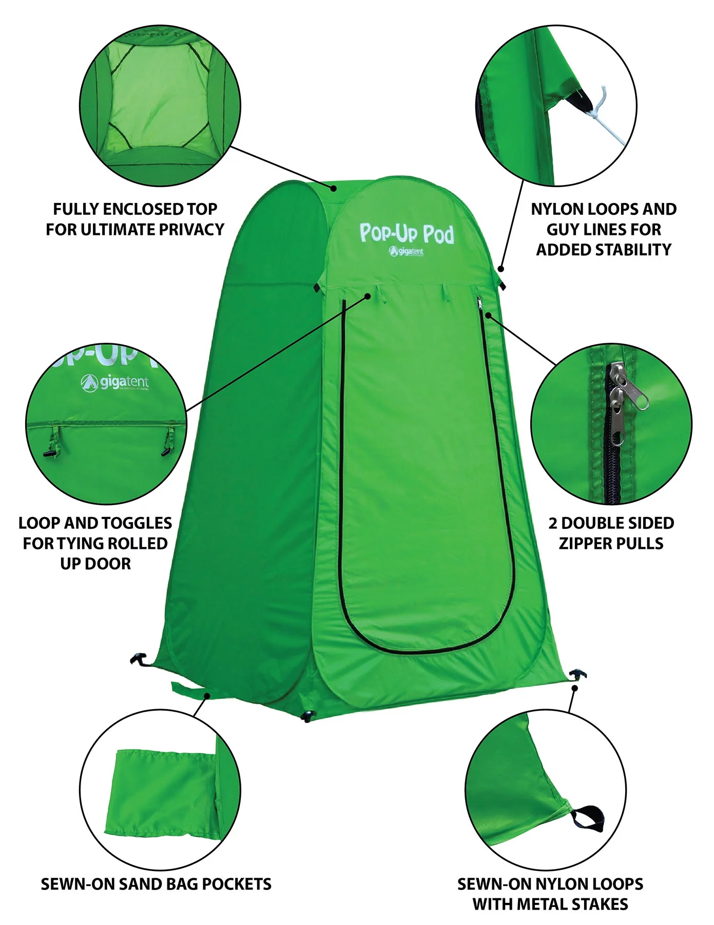 GigaTent 1-Person Pop-up Privacy Tent for Camping Changing Room, 36