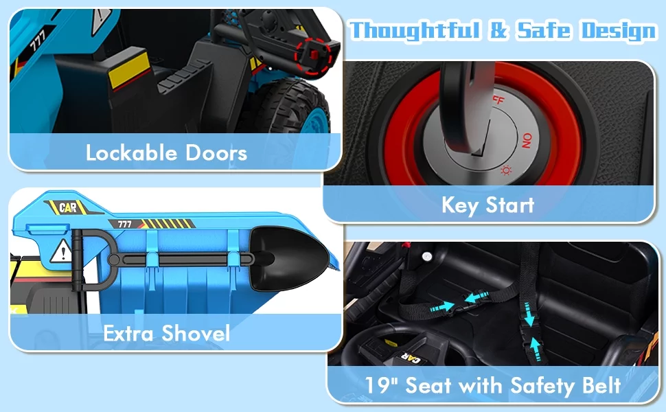 TOKTOO 12Volt Powered Ride on Toy Car for Girls Boys, Dump Truck w/ Electric Dump Bed, Remote Control, Music Player, 1 Seater Electric Car-Ochre Yellow - Womvr