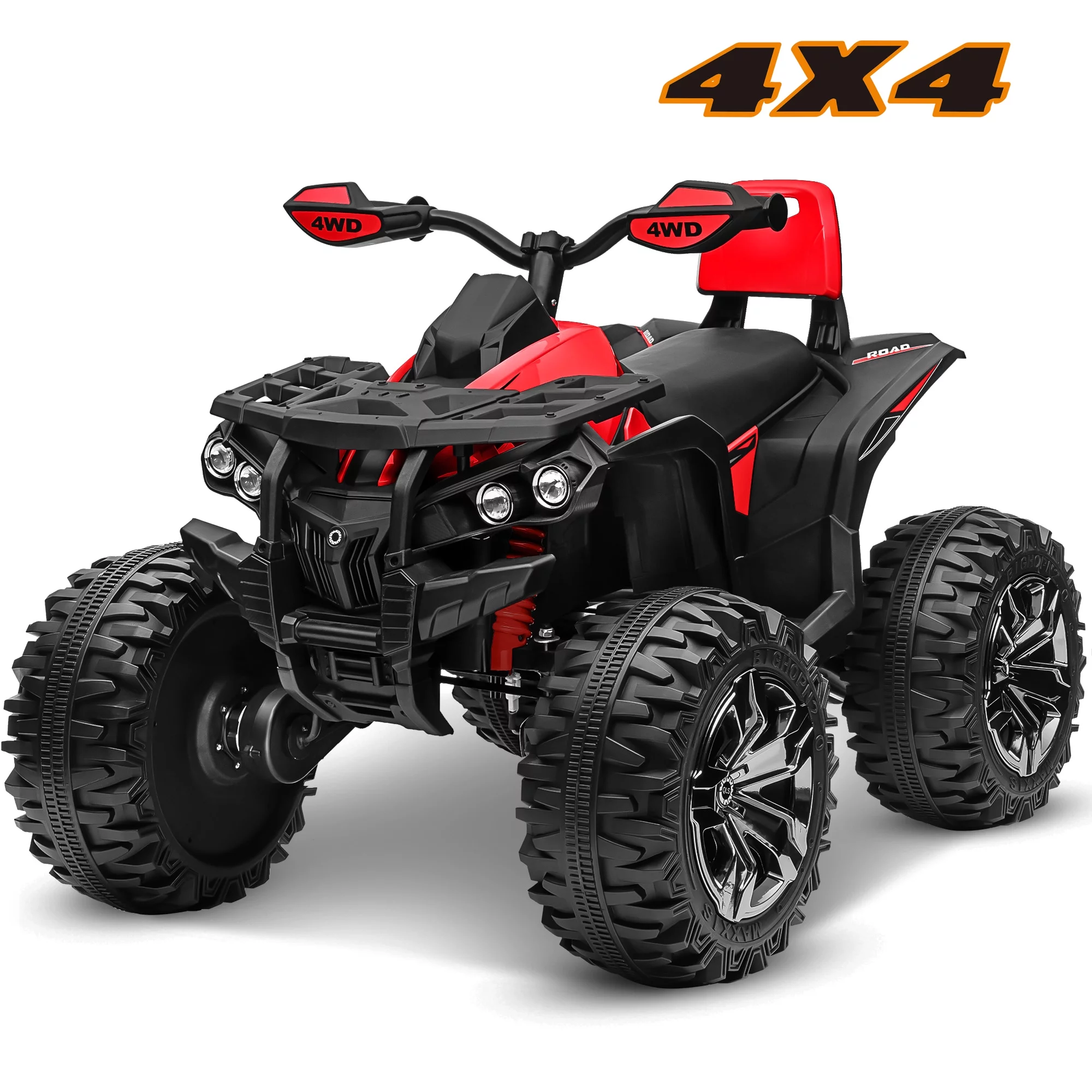 4x4 Kids Ride on ATV, 2 Seater 24 Volt Ride on Toys, 800W 4-Wheeler Quad Car for Big Kids, Black - Womvr