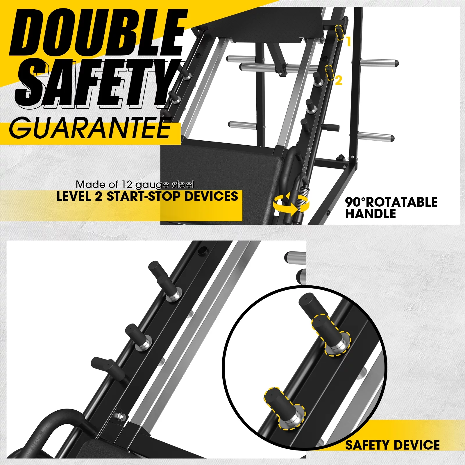 syedee Leg Press Machine with Calf Block, 1500LBS Weight Capacity Adjustable Leg Machine with Resistance Band Pegs and Plate Storages, Workout Equipment for Strength Training - Womvr