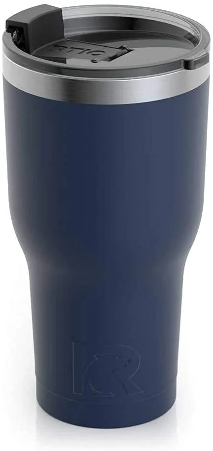 RTIC 30 OZ Insulated Tumbler Stainless Steel Coffee Travel Mug with Lid, Spill Proof, Hot Beverage and Cold, Portable Thermal Cup for Car, Camping, Deep Harbor - Womvr