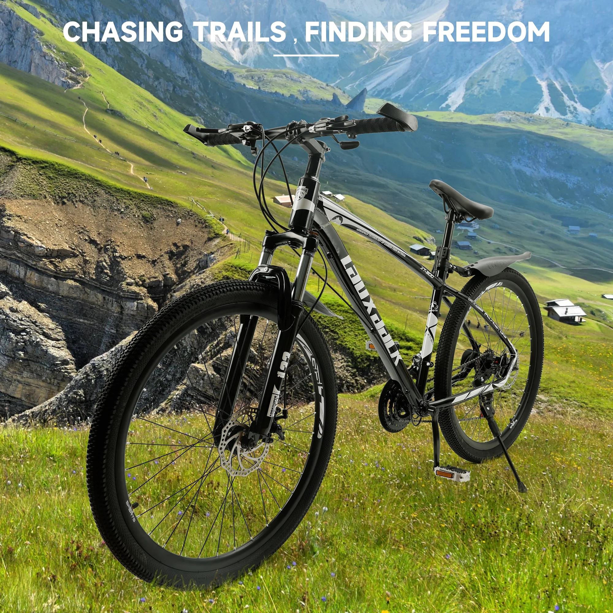 ARTUDATECH Full Suspension Mens Mountain Bike, Shimano 21 Speed, 27.5 inch Wheel, Dual Disc Brake Bike for Men Womens Adult Bicycle - Womvr