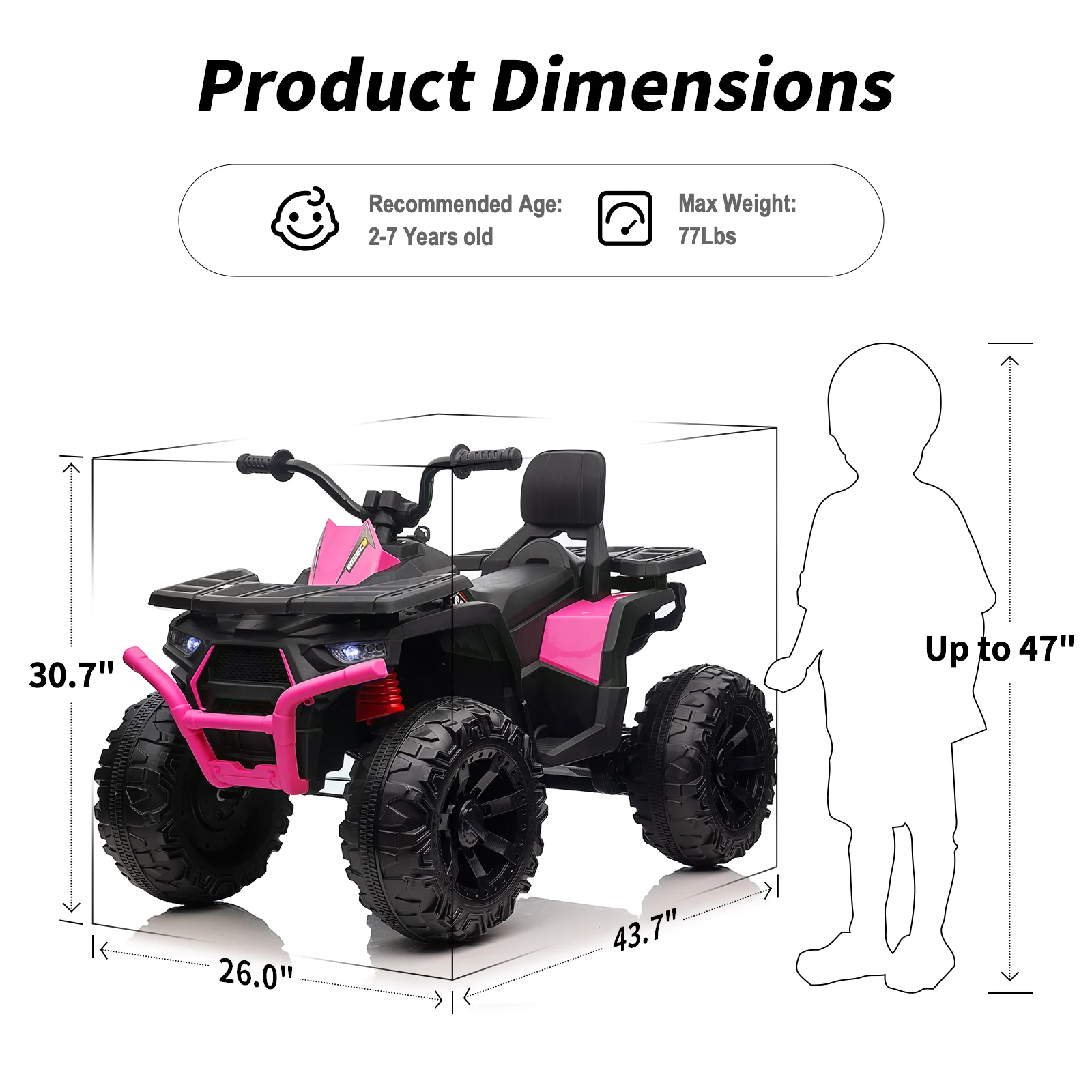 Outfunny Kids 4 Wheeler, 24V Ride on Toy Electric ATV for Big Kid Ages 3-7 - Green - Womvr