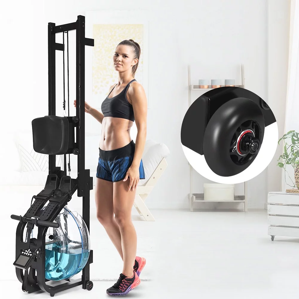 FITPHER Water Resistance Rowing Machine Resistance Metal Dual-Track Healthy Indoor Gym Equipment for Fitness (Irony) - Womvr