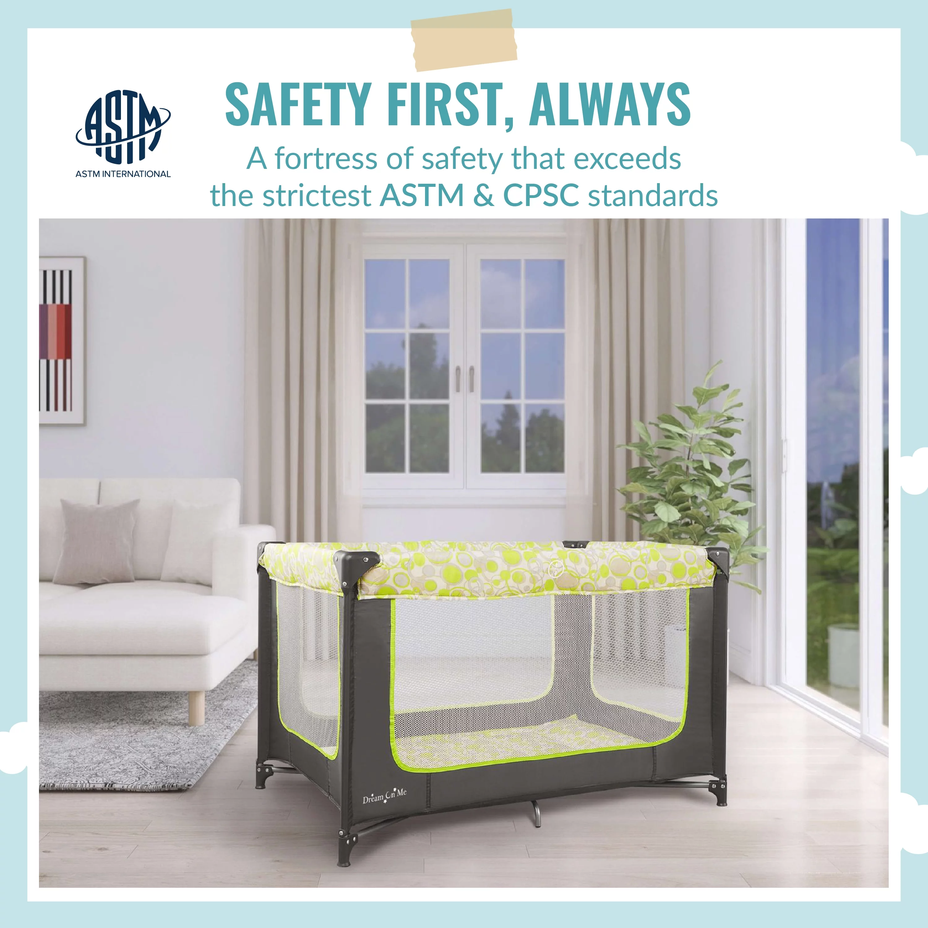 Dream On Me Zodiak Portable Playard with Carry Bag & Shoulder Strap, Navy - Womvr