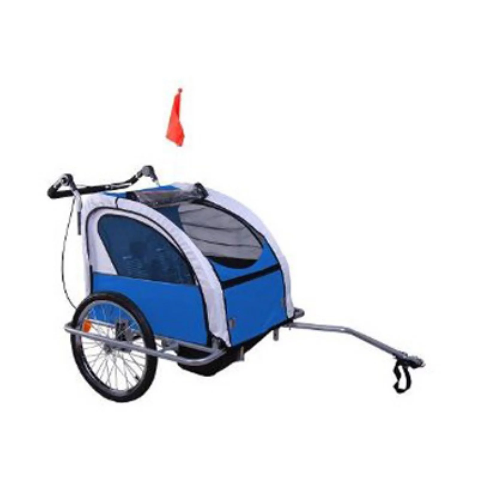 Aosom Elite 360 Swivel 2-In-1 Double Child Two-Wheel Bicycle Cargo Trailer And Jogger With 2 Safety Harnesses, Blue - Womvr