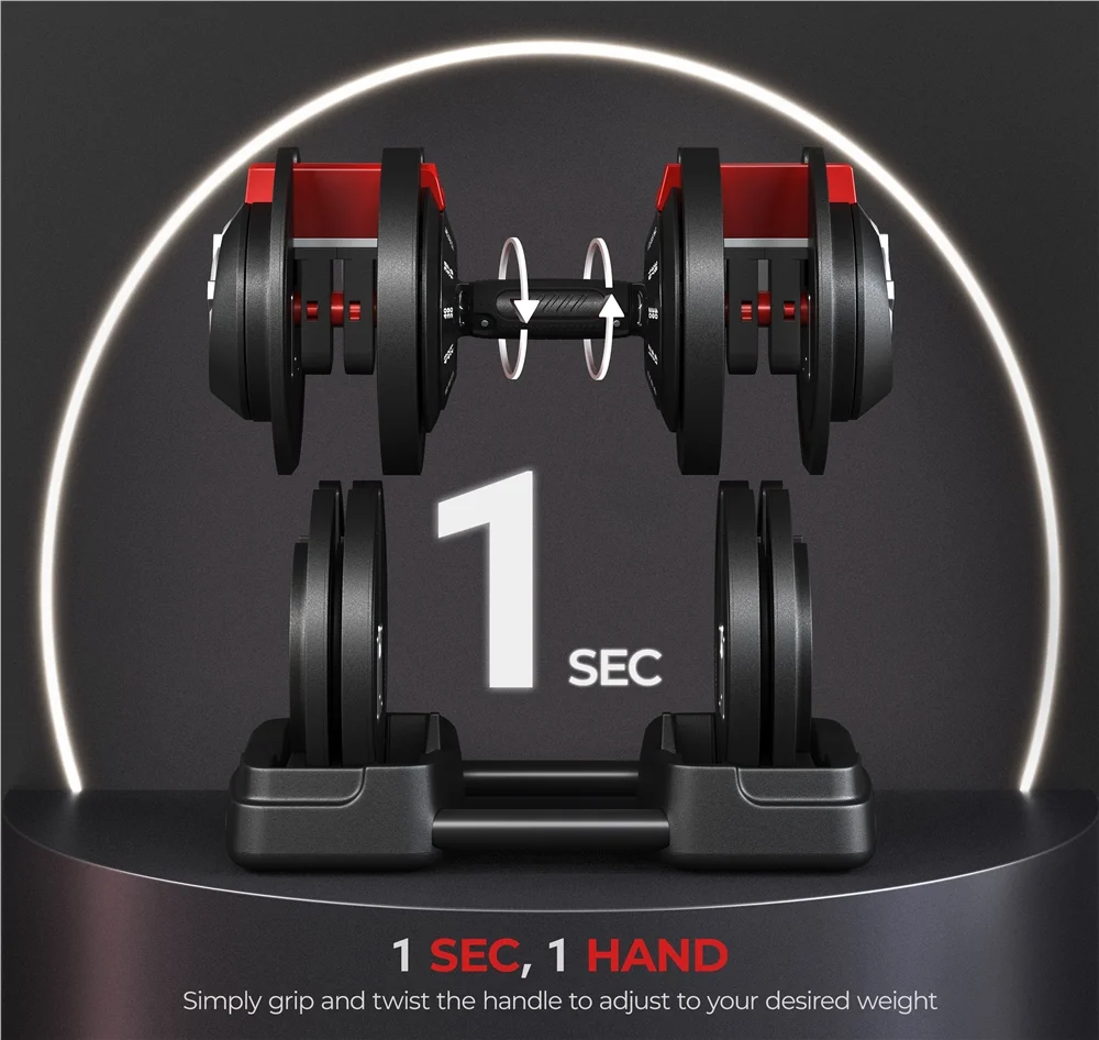 Yaheetech 3-40lbs 3-In-1 Adjust Dumbbell Weight Set with Anti-Slip Handle, Black - Womvr