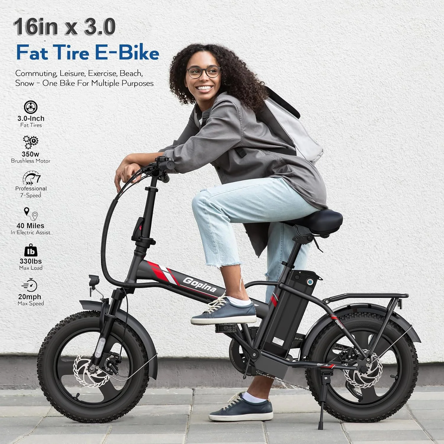 Vivi Electric Bike for Adults 350W Folding Electric Bike 16