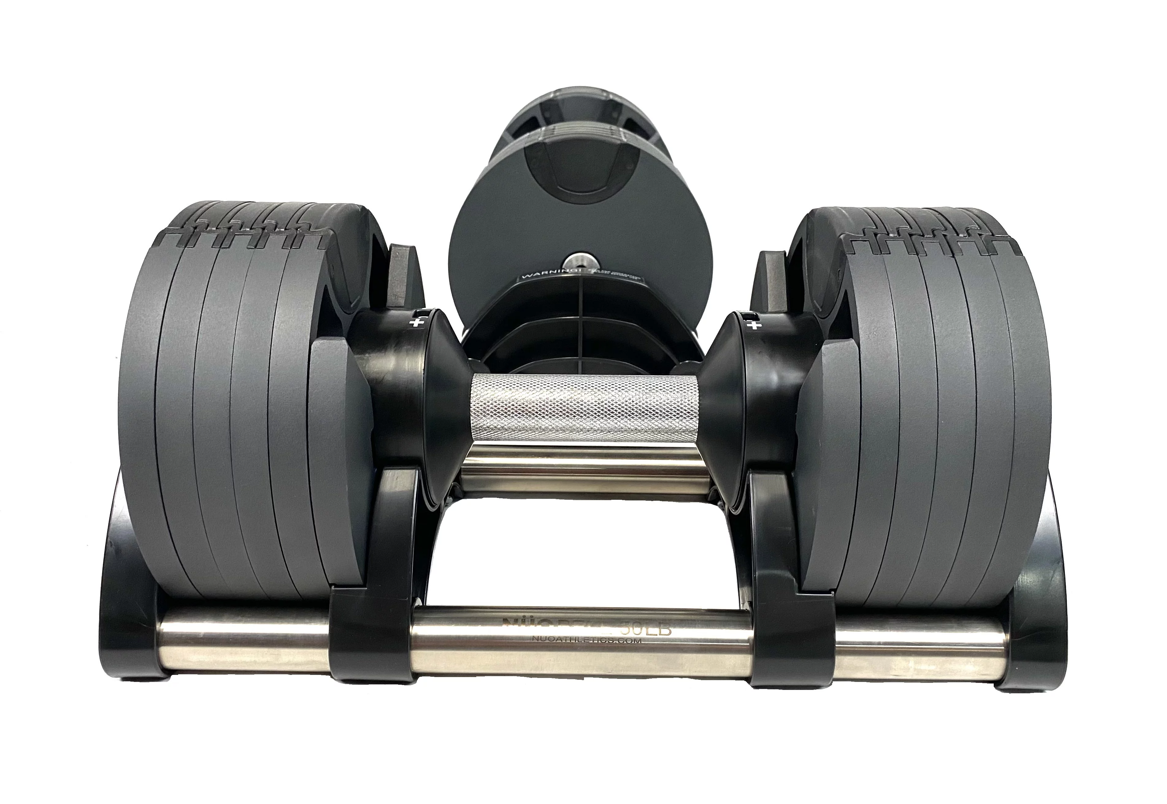 Nuobell  x Bolt Fitness Supply +  Adjustable Dumbbell 5 - 50 LB (Pair) Black with Tray. - Womvr