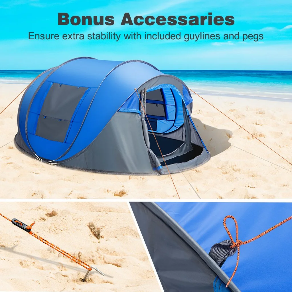 4 Person Easy Pop up Tent Waterproof Automatic Setup 2 Doors-Instant Family Tents for Camping Hiking & Traveling - Womvr