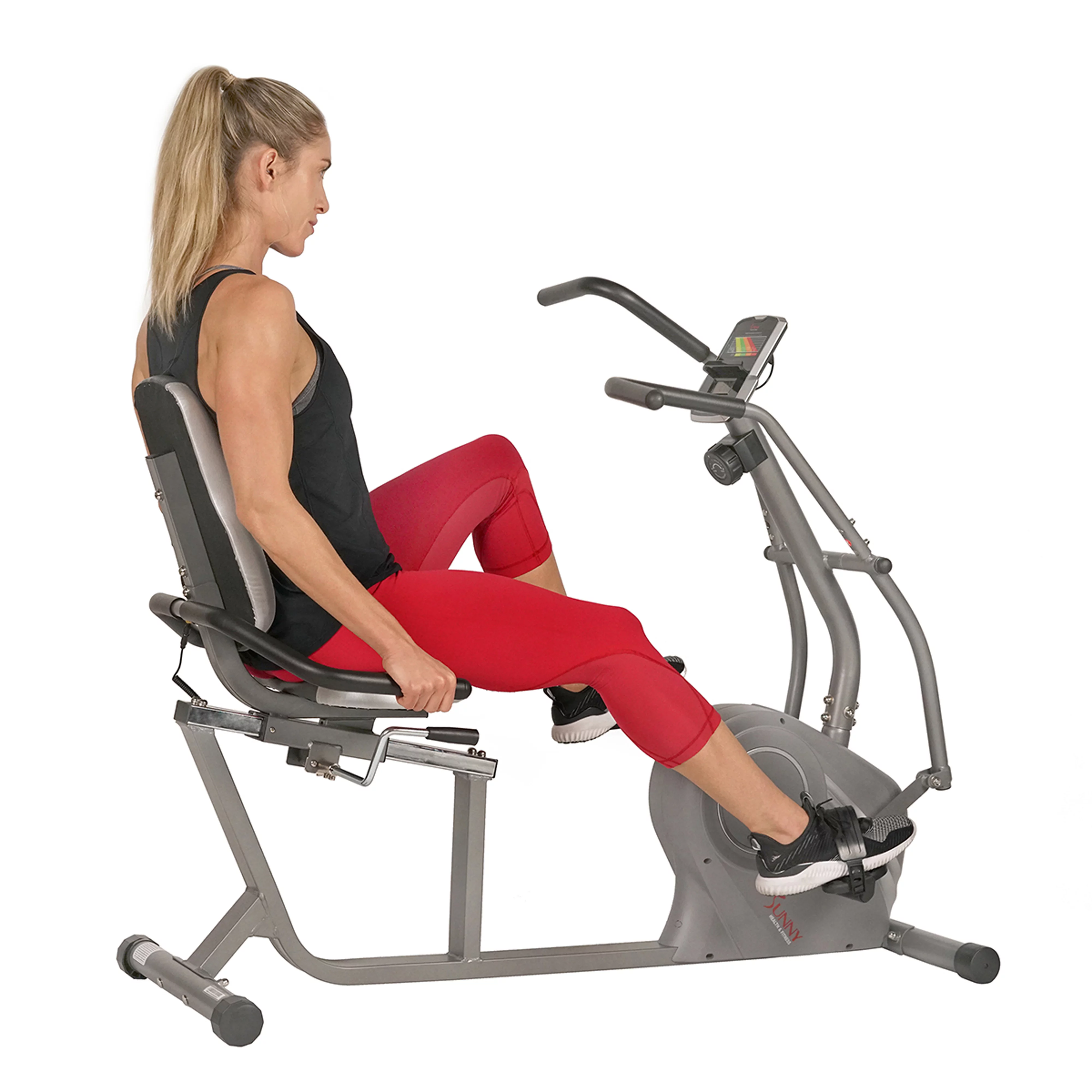 Sunny Health & Fitness Cross Trainer Magnetic Recumbent Bike with Arm Exercisers - SF-RB4936 - Womvr