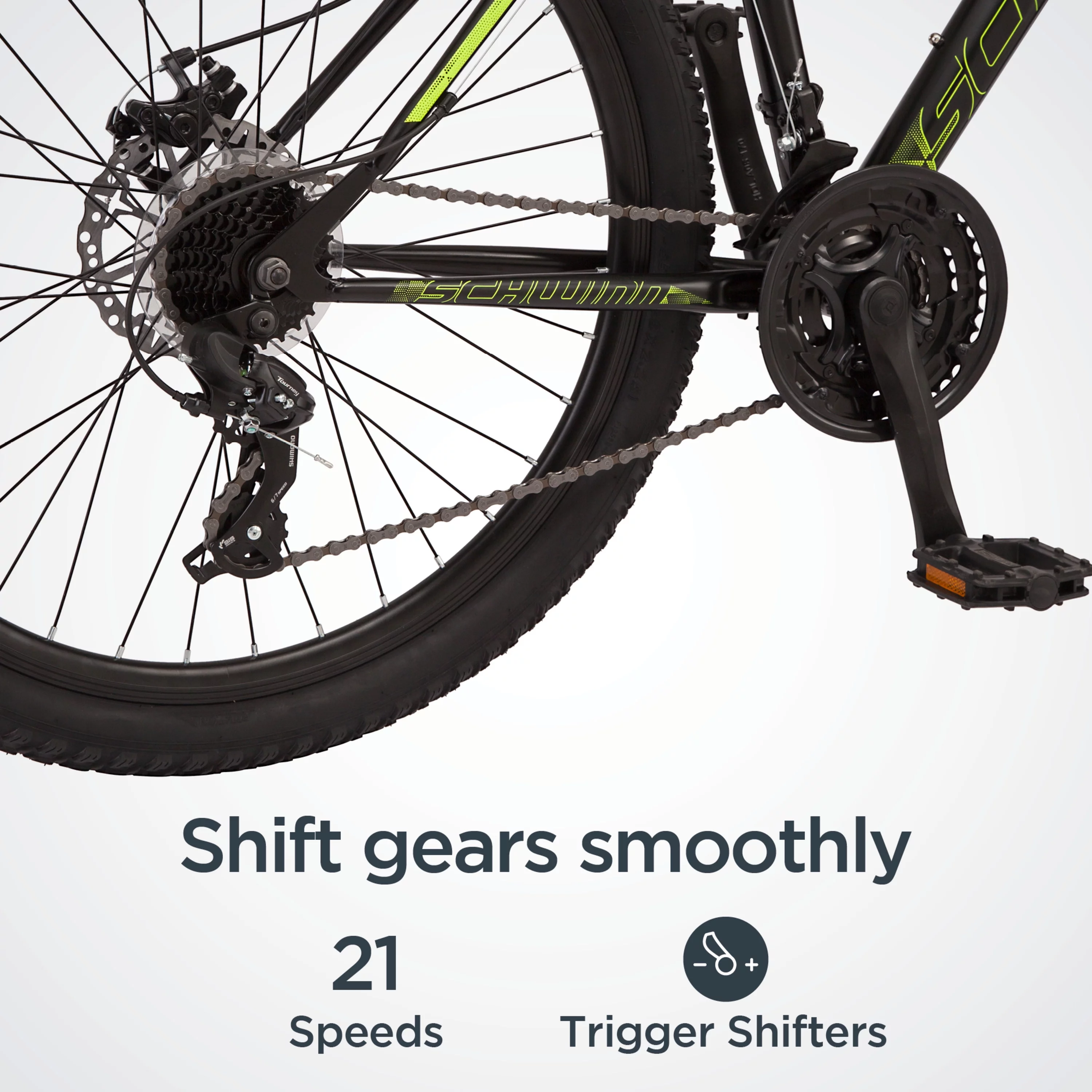 Schwinn Sidewinder Mountain Bike, 26-inch wheels, 21 speeds, black, mens style - Womvr