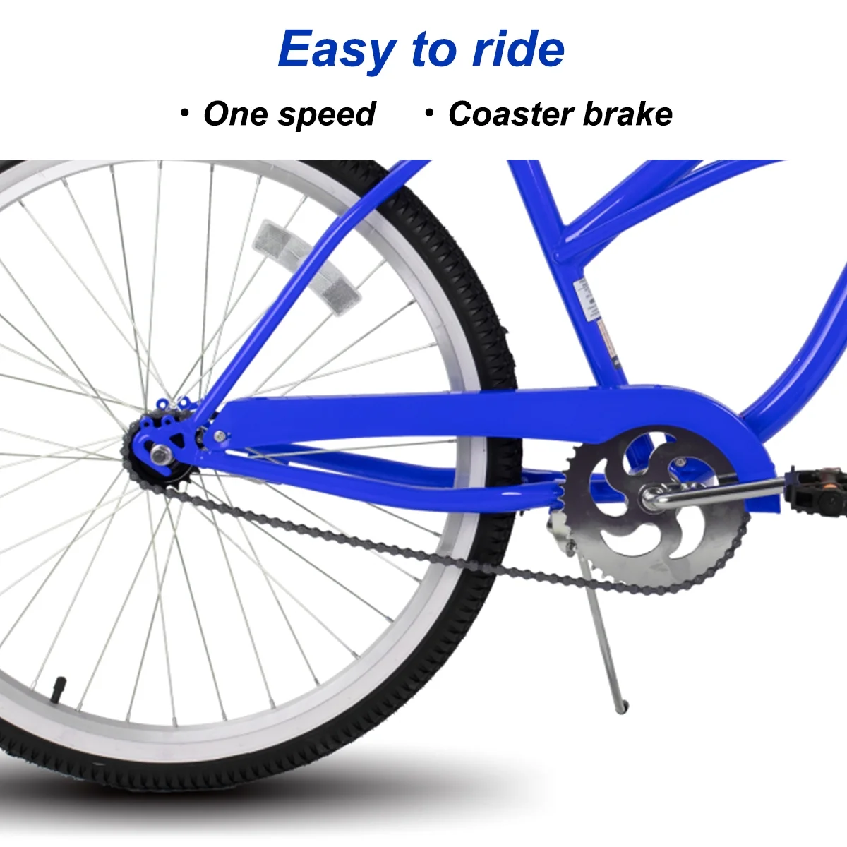 Hiland 26 inch Women's Men's Beach Cruiser Bike Bicycle Red Black Blue - Womvr