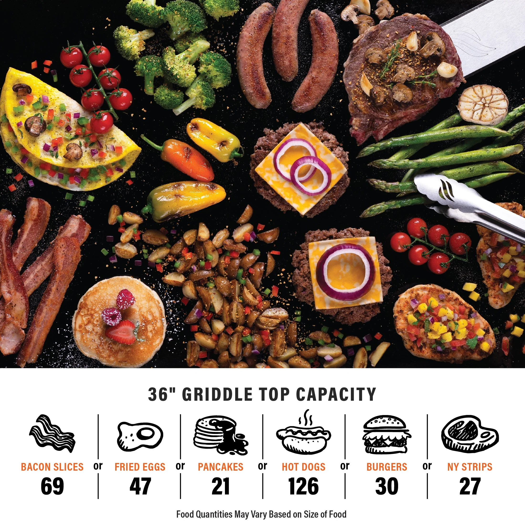 Blackstone Original 4-Burner 36” Propane Griddle with Hood and Omnivore Griddle Plate - Womvr