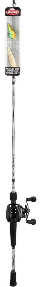 Abu Garcia Vengeance Baitcast Combo with Berkley J-Walker & SquareBull Bait Kit 7'0