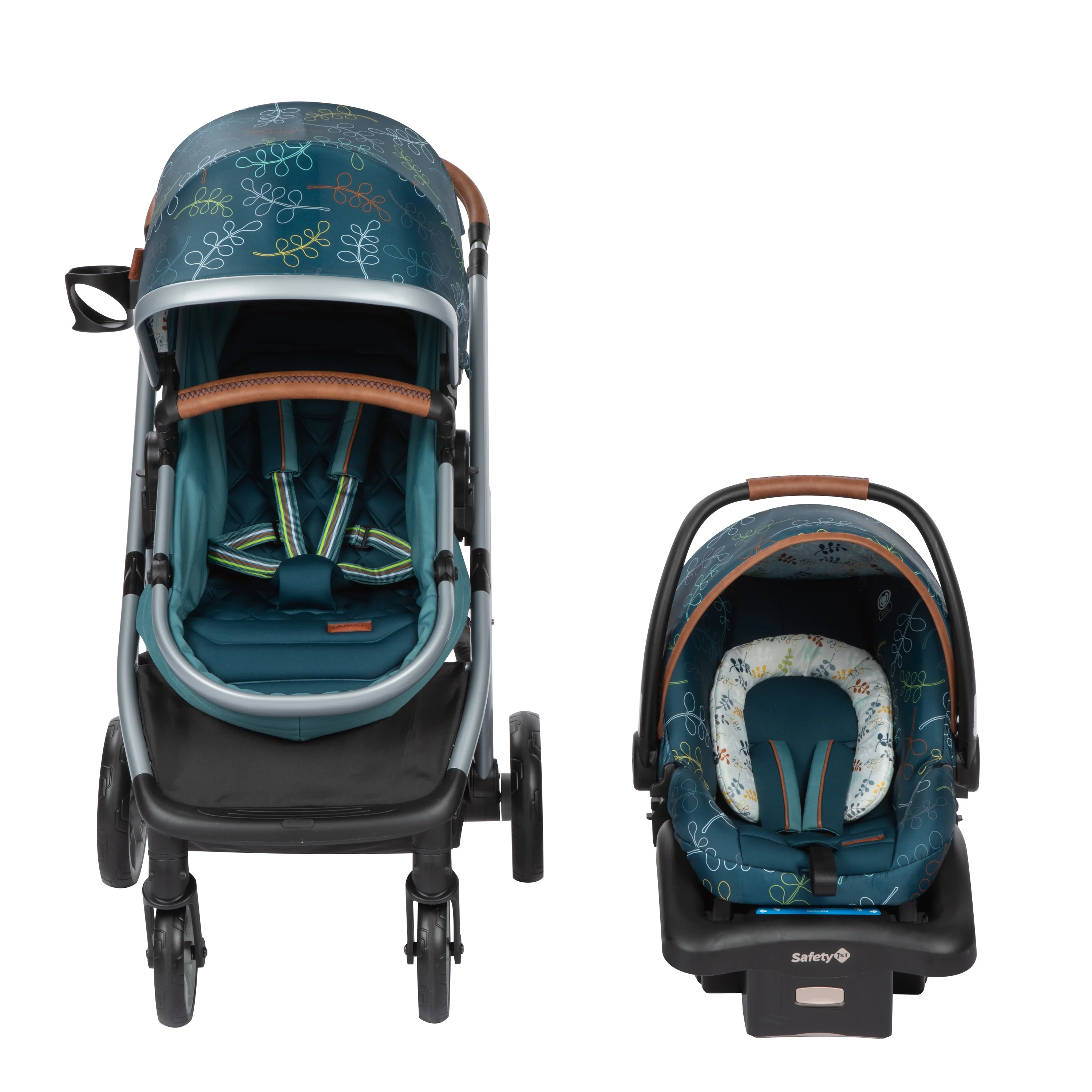 Monbebe Lynx 6 in 1 Modular Travel System Stroller and Infant Car Seat, Leaf - Womvr