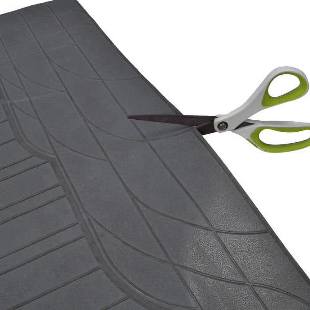 Motor Trend 100 Percent Odorless Car Floor Mats with Standard Trunk Cargo Mat, 4 Pieces Rubber Protection, Black Beige Gray - Womvr