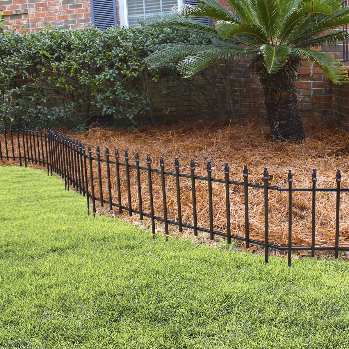 Expert Gardener Empire Black Powder Coated Steel Garden Border 22.5 inches W x 18 inches H - Womvr