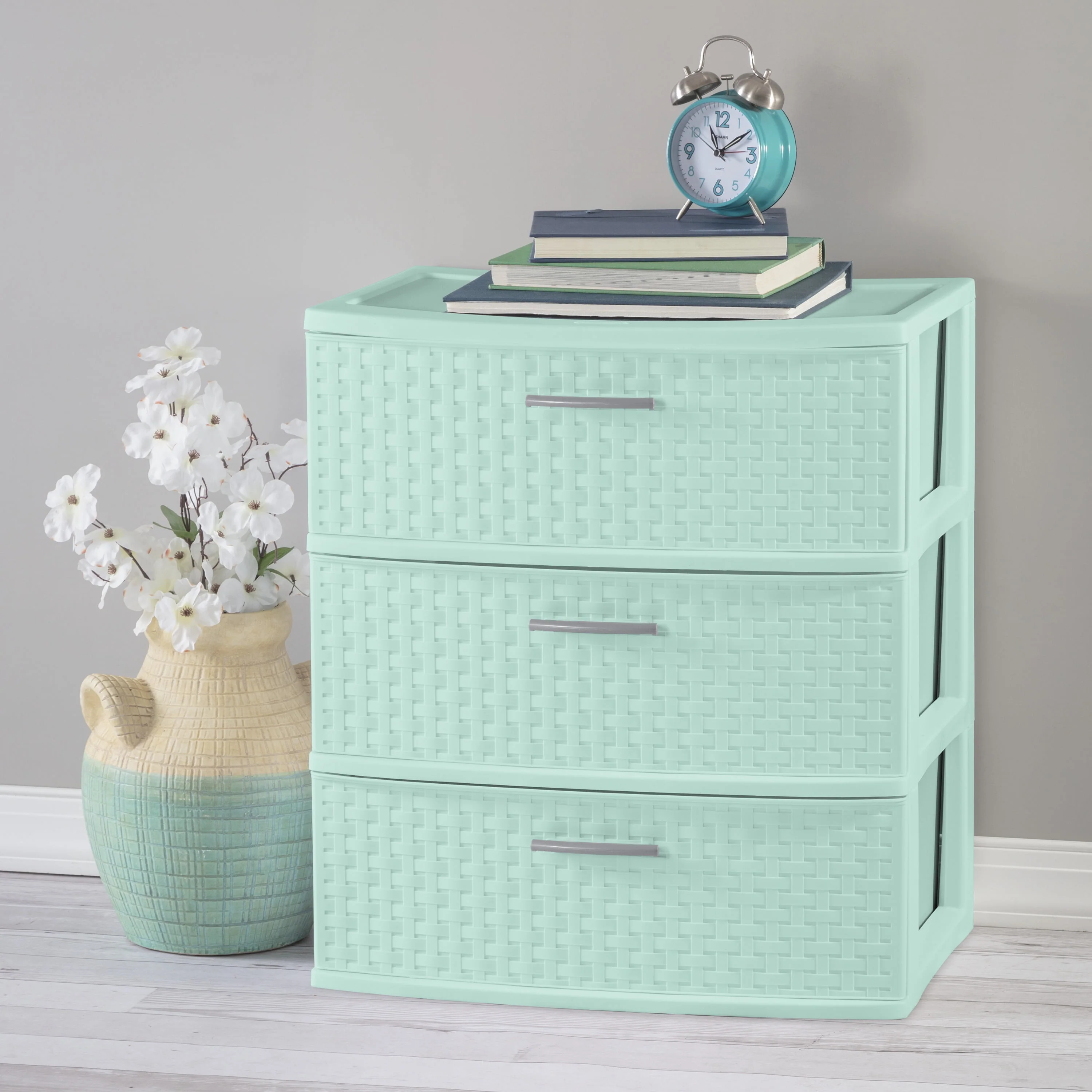 Sterilite 3 Drawer Wide Weave Tower White - Womvr