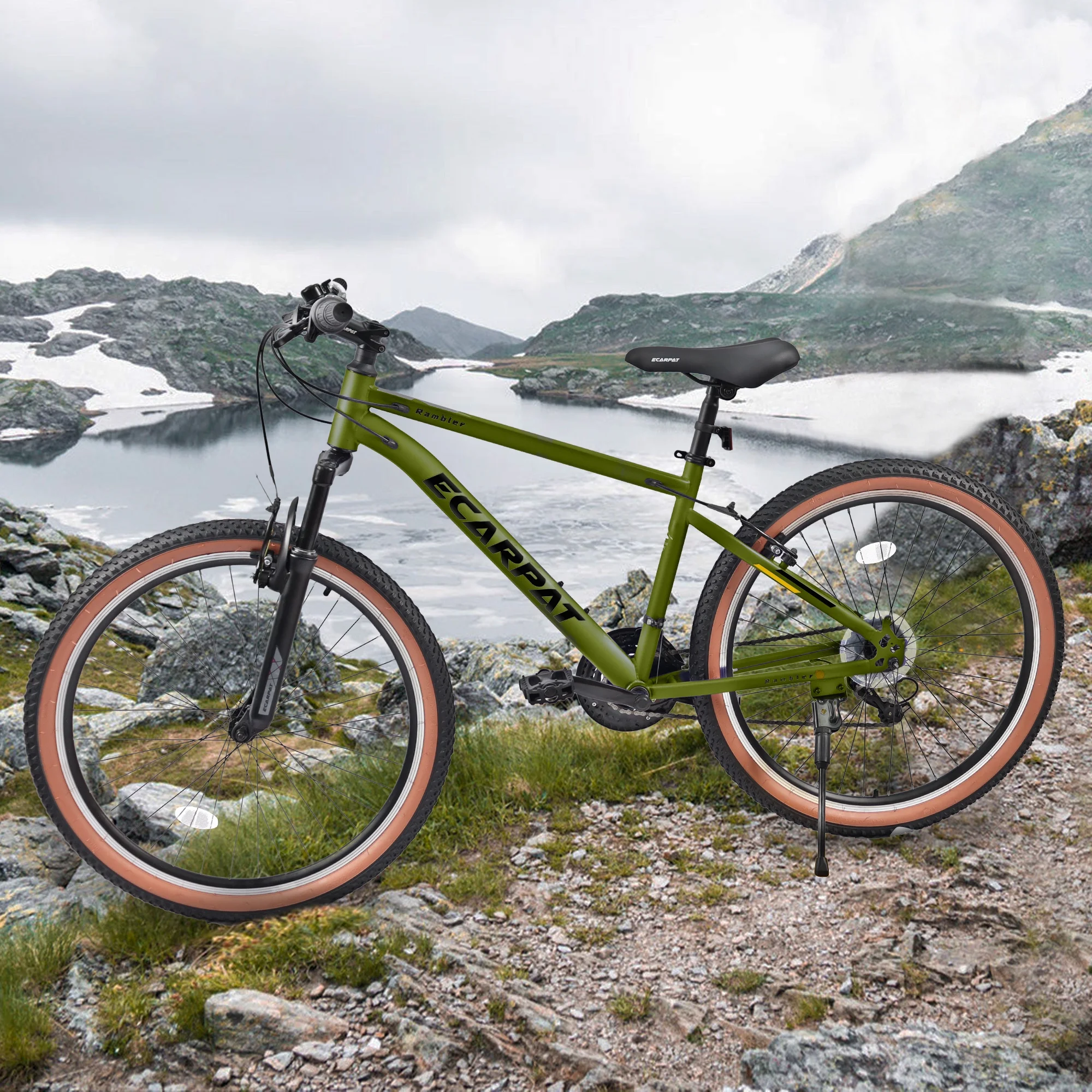 CHAMPIERRE 24 inch Mountain Bike for Men Women, Shimano 21-Speed Bicycle with Disc Brake Thumb Shifter, Black - Womvr