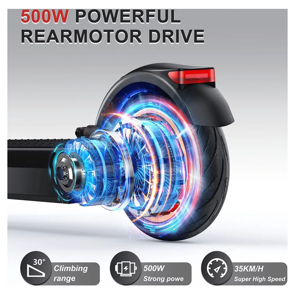 AOVOPRO Esmax 500W 10' Foldable Electric Scooter for Adults with Air Tire and Dual Shock Absorption, Dual Braking - Womvr