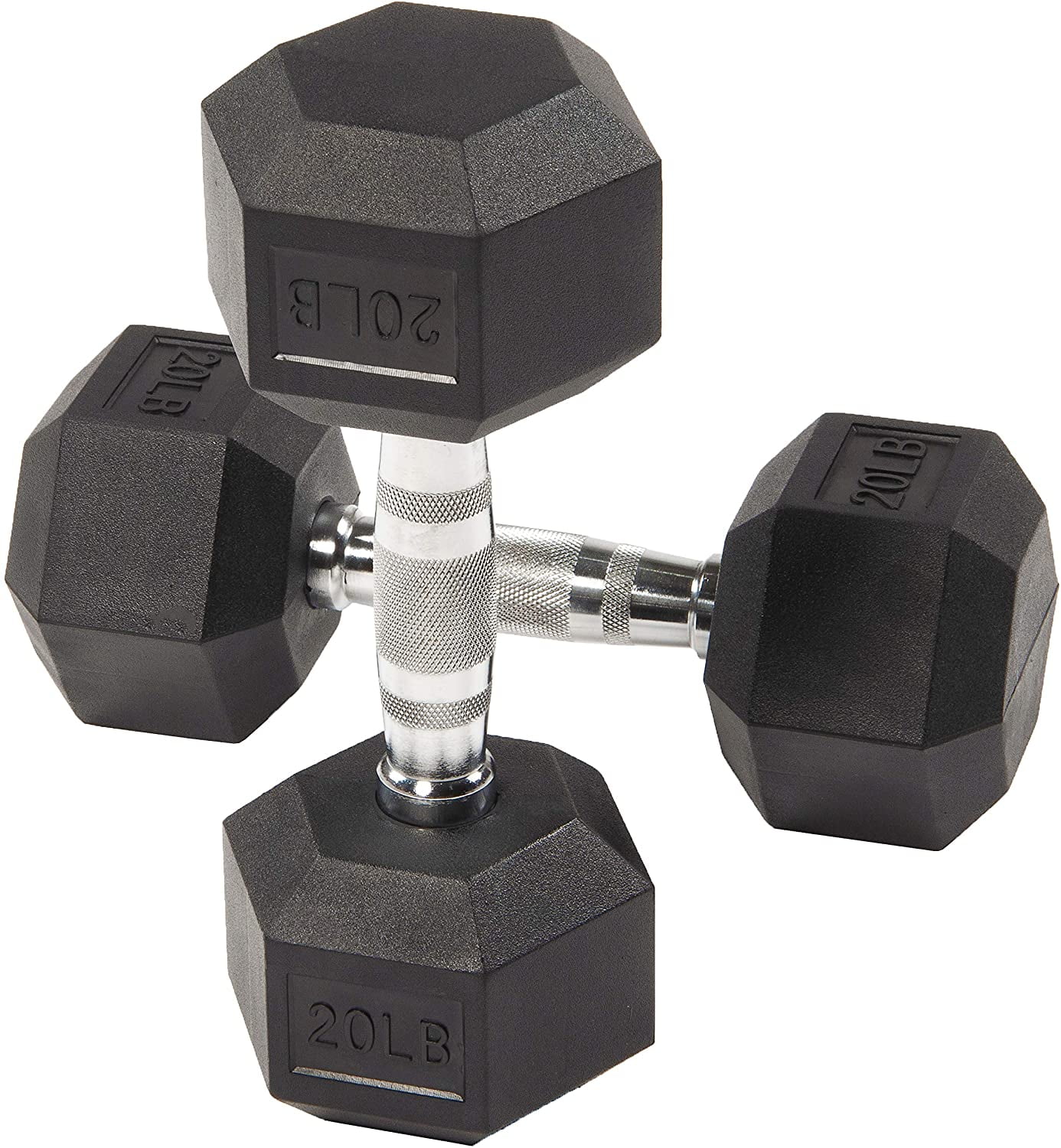 BalanceFrom Rubber Encased Hex Dumbbells, 20 Lbs. Pair - Womvr