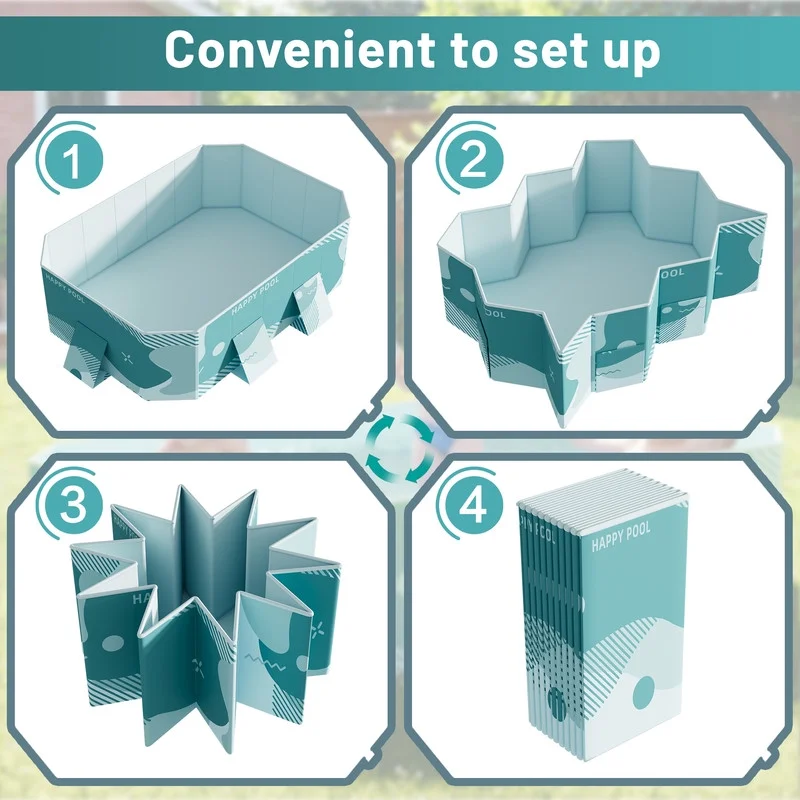 Homall 112�� Foldable Swimming Pool Outdoor Inflatable-free Pools Summer Portable Above Ground Pool Kiddie Pool Adults Kids Family Pet Dog Play Pool for Backyard Garden - Womvr