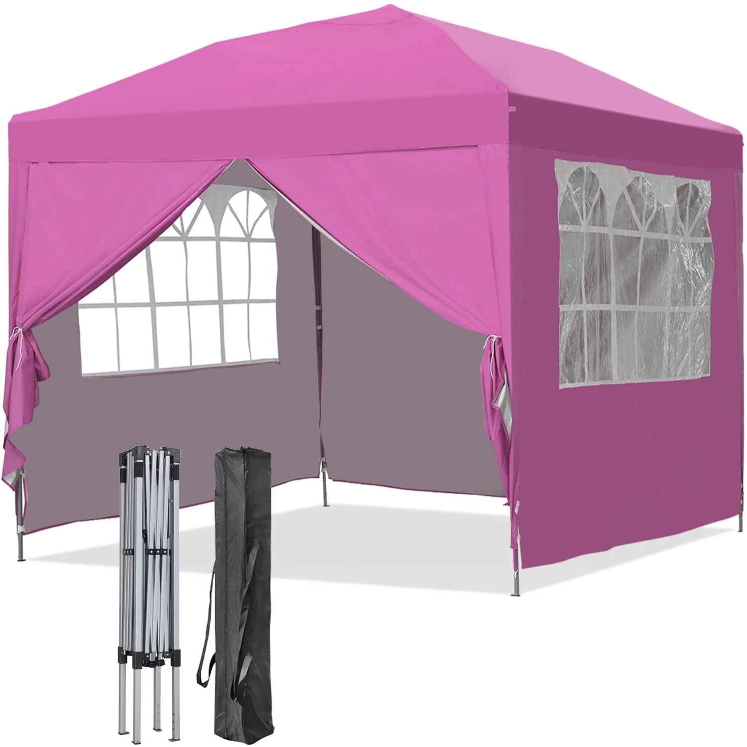 Outdoor Basics 10 ft x 10 ft Pop Up Canopy Tent with Carry Bag, Shade Canopy, Great for Picnic, Yard, Beach, Park, Camping, White - Womvr