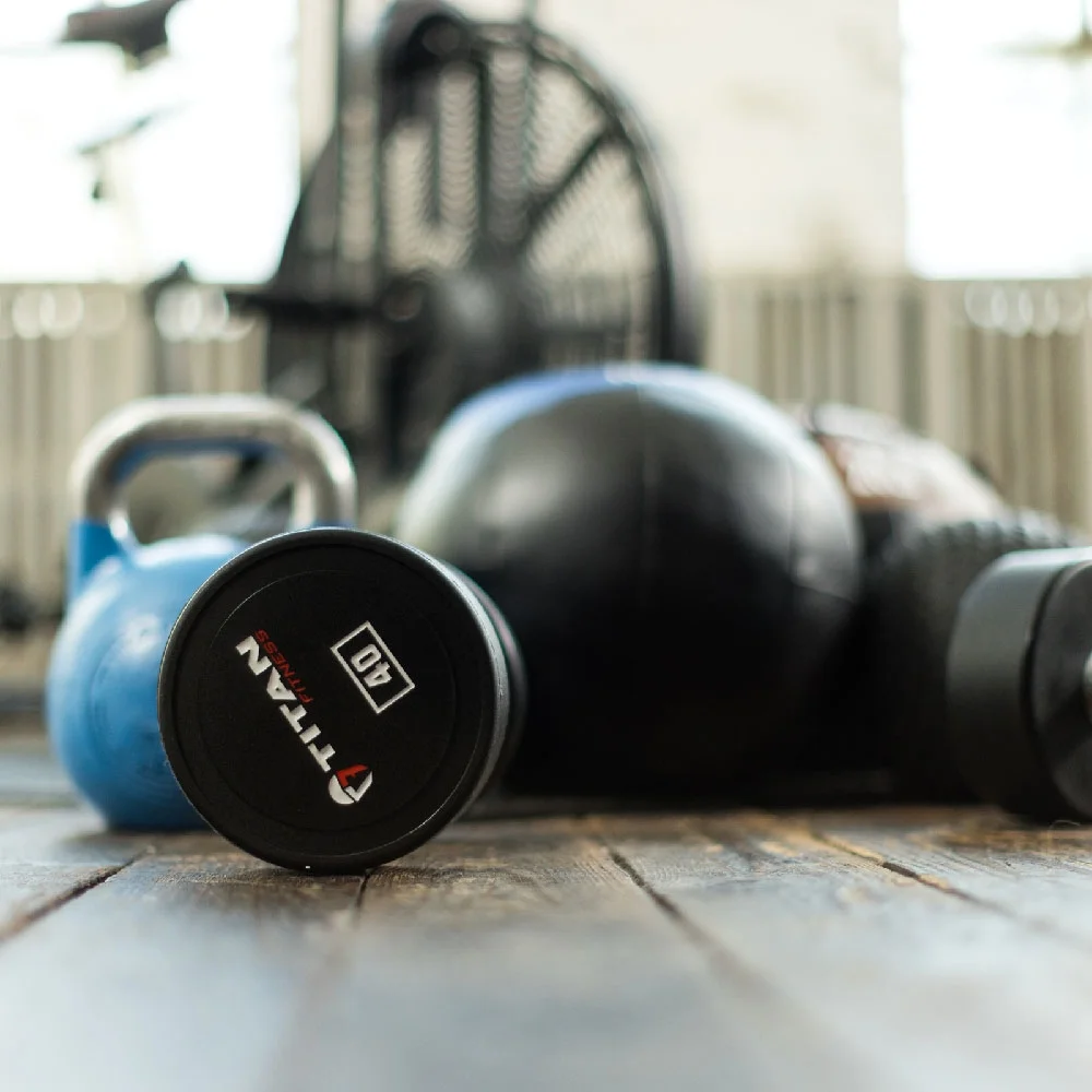 Titan Fitness 25 lb. Pair Round Urethane Dumbbells - Womvr