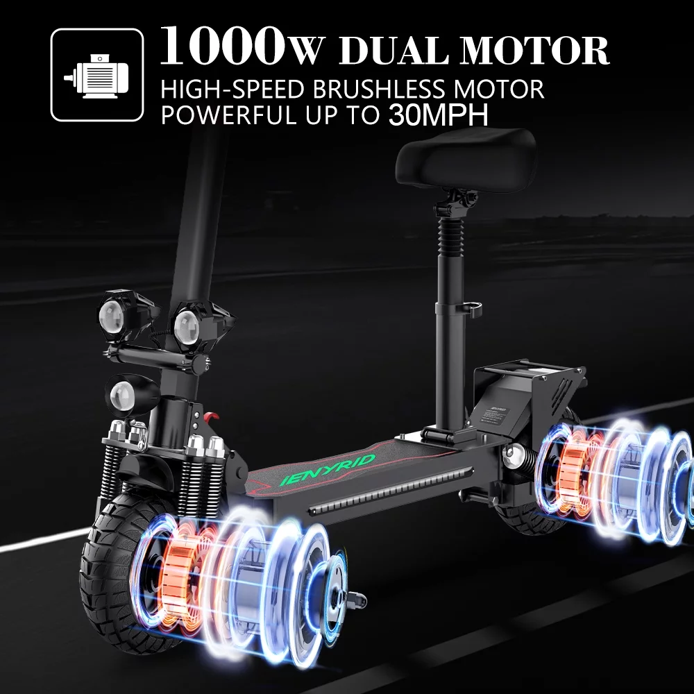 Electric Scooter 28 mph & 25 Miles 700W Kick Scooter, 10